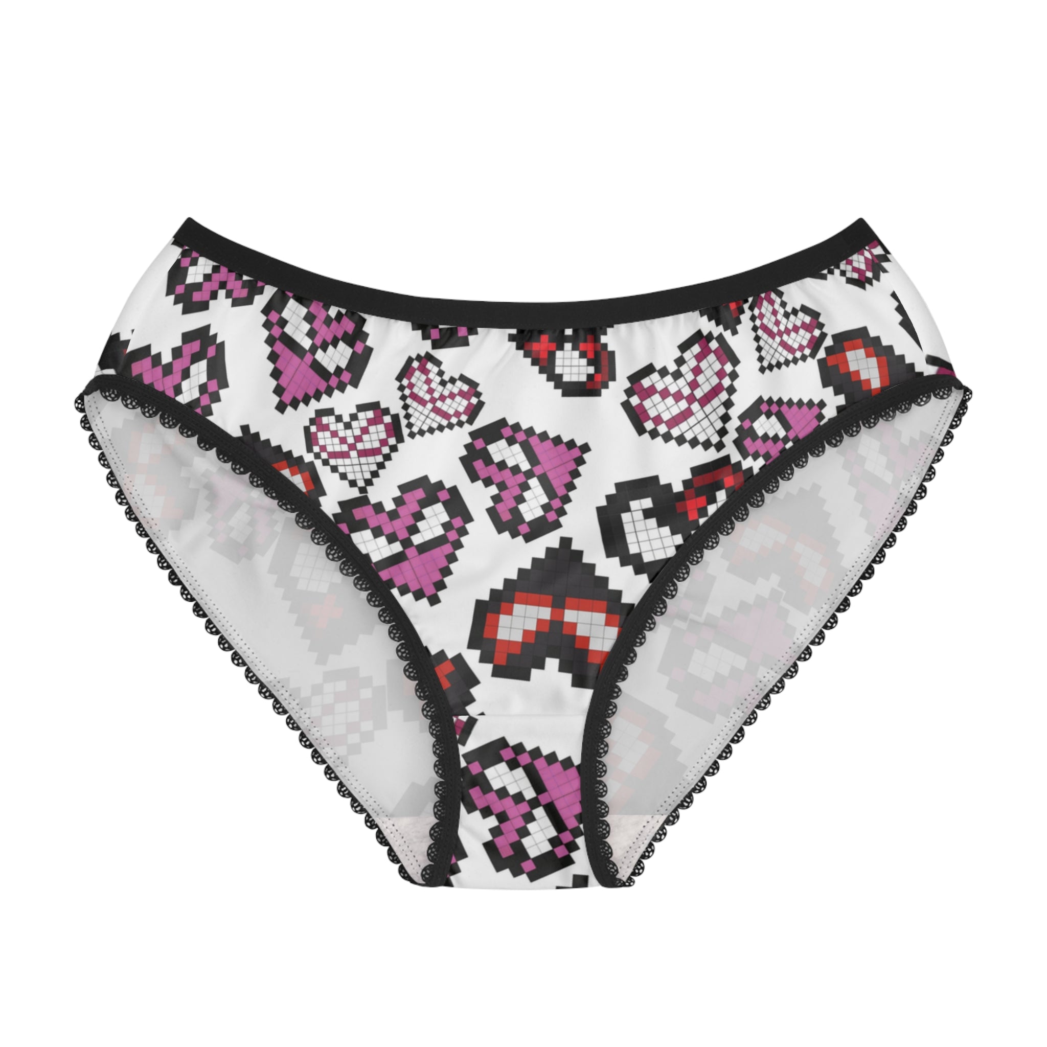 Women's briefs spider hearts pixel white