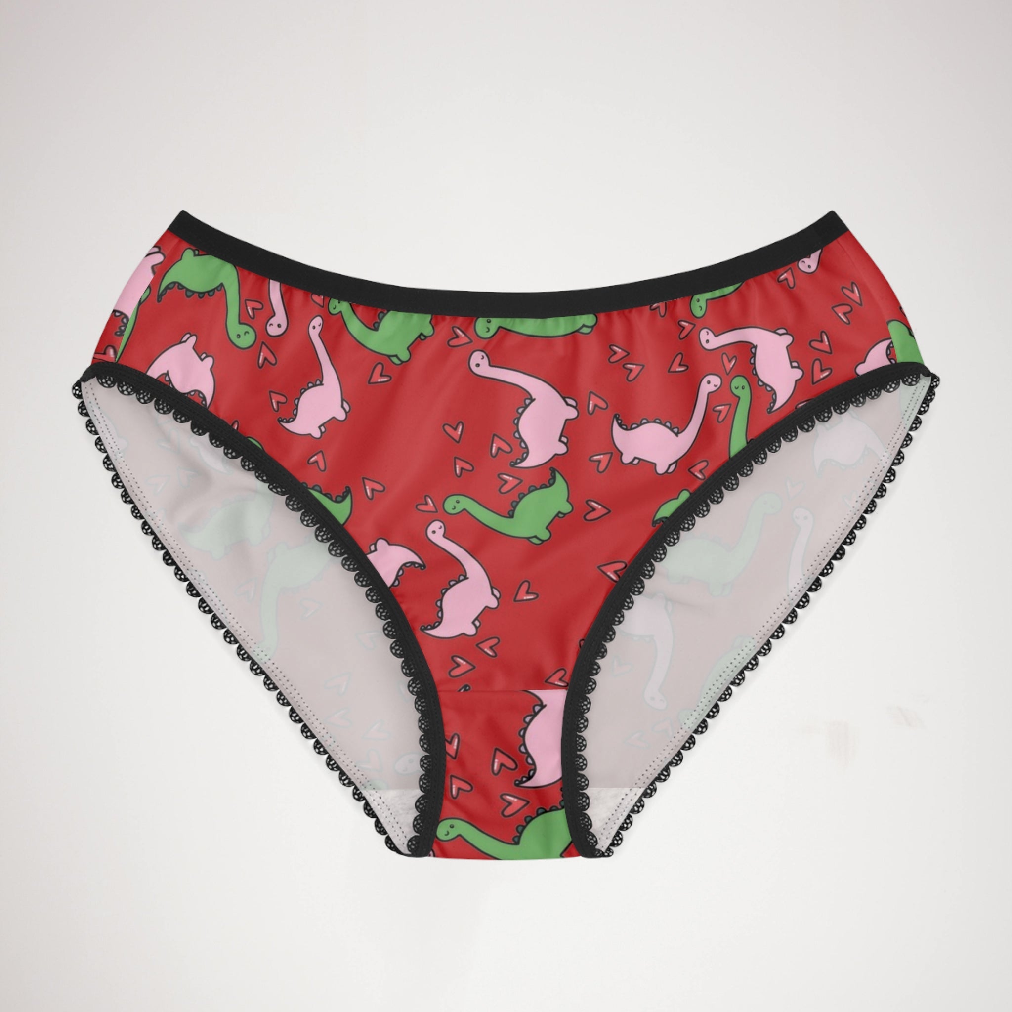 Women's briefs dinosaur valentine heart red