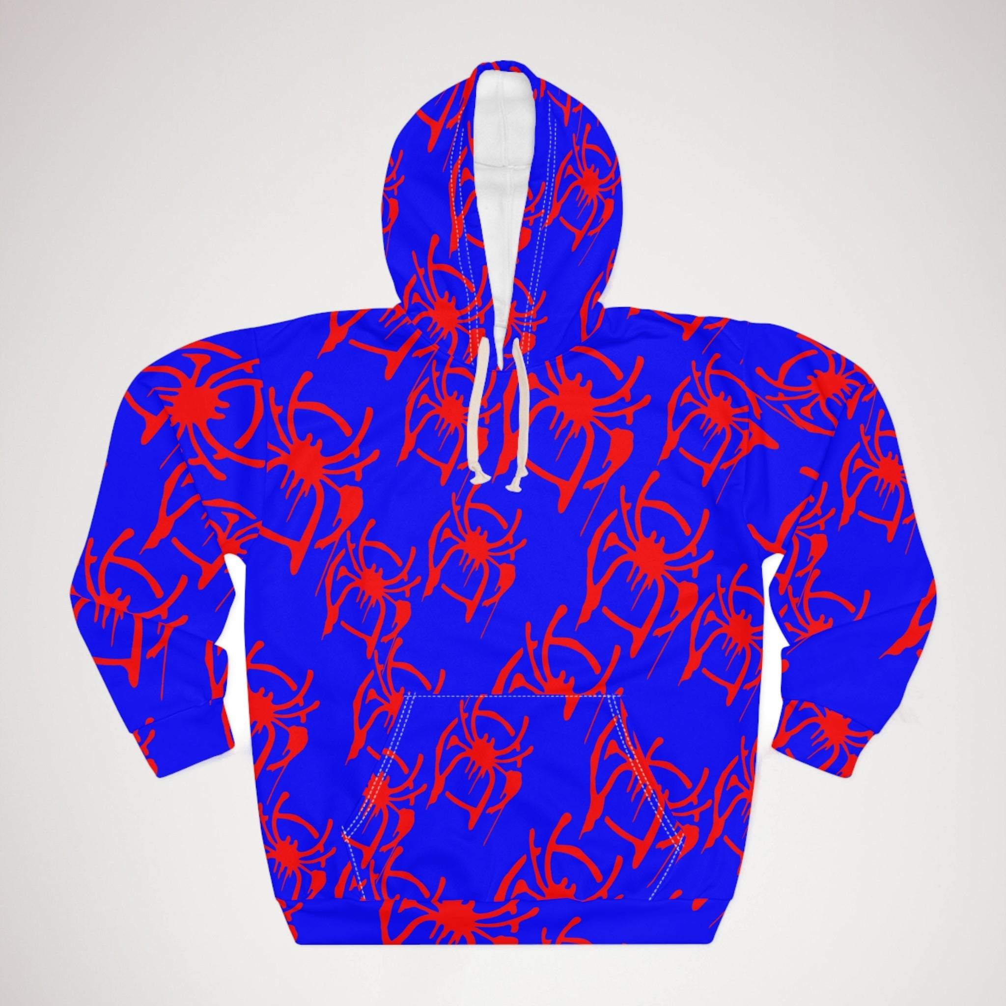 Unisex pullover hoodie only spider web blue