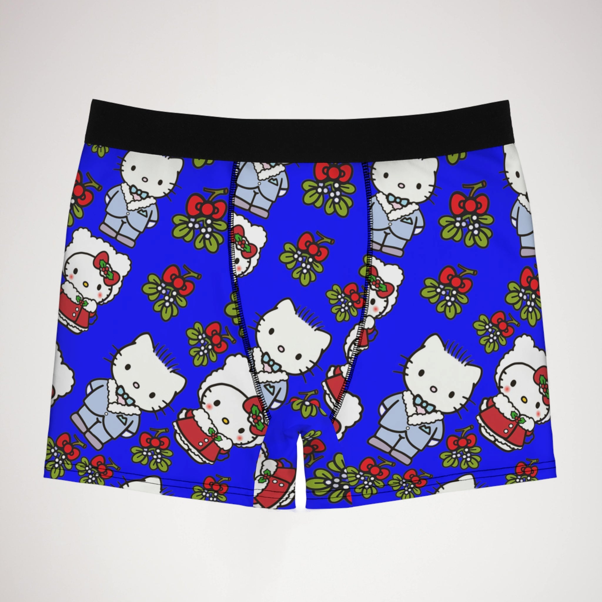 Men's boxer briefs kitty wedding valentine blue