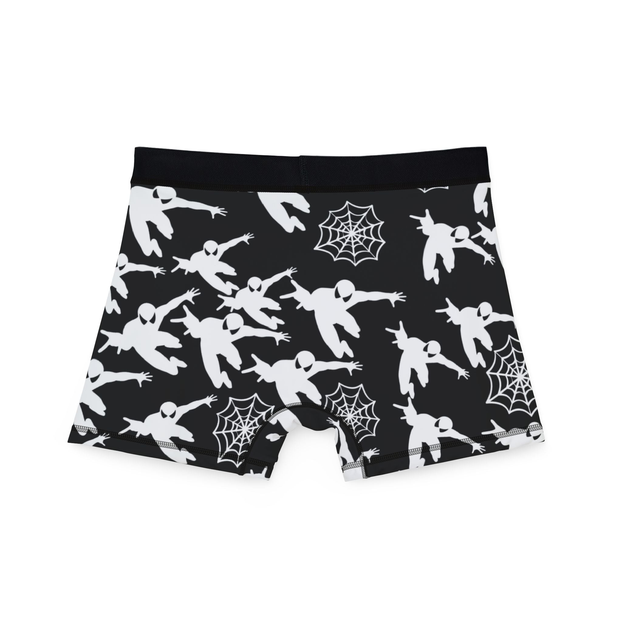 Men's boxers spiderman web plain black