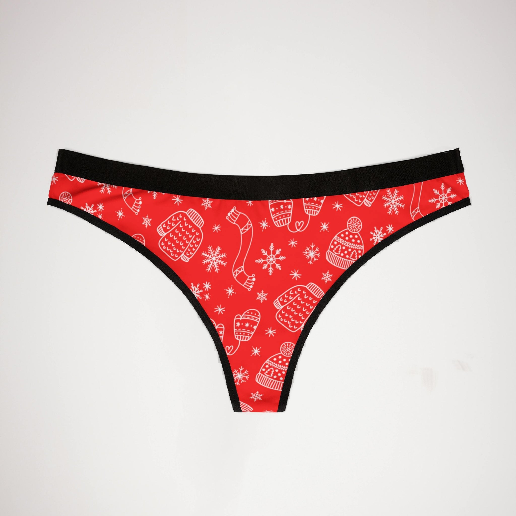 Women's thongs red white christmas