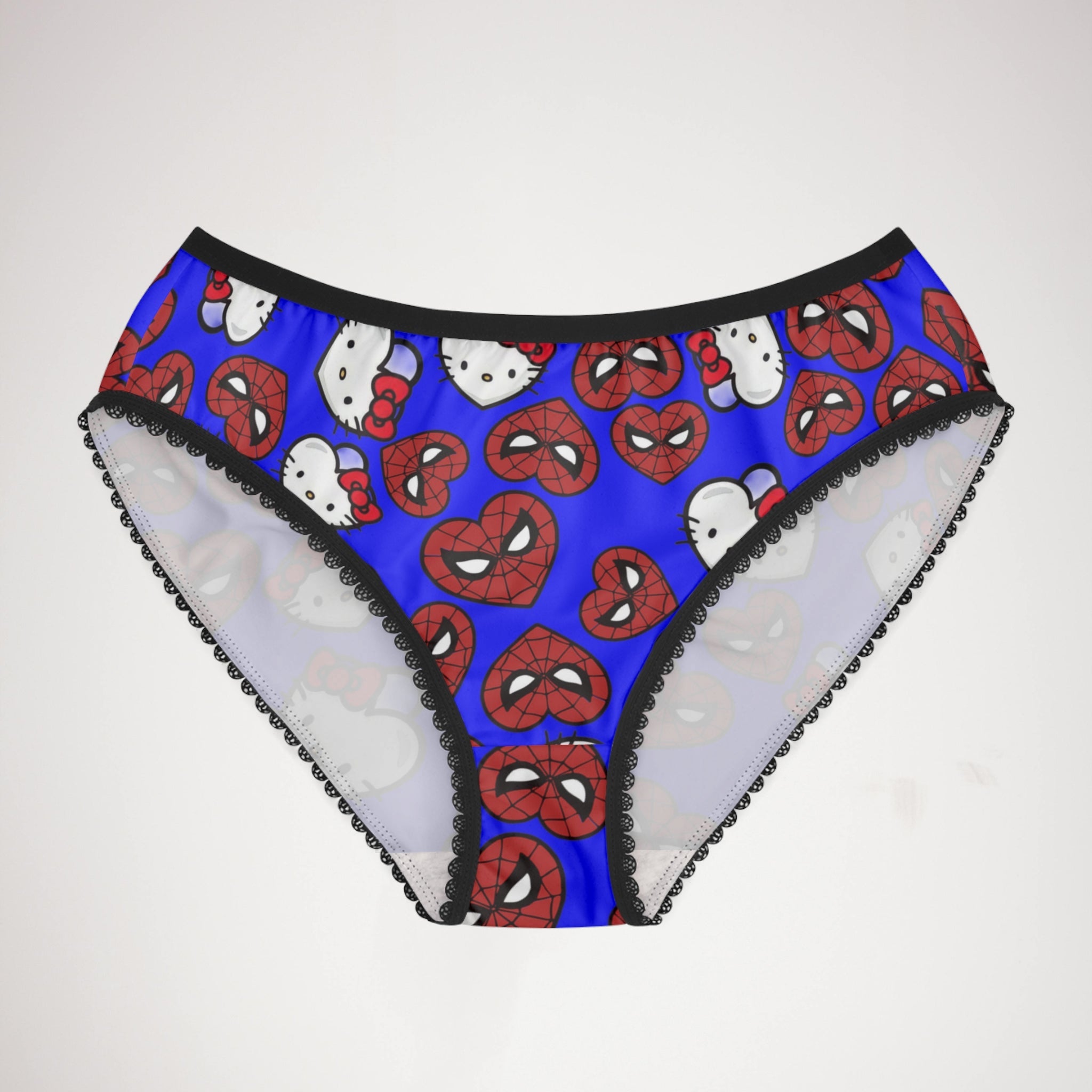 Women's briefs spider kitty double hearts blue