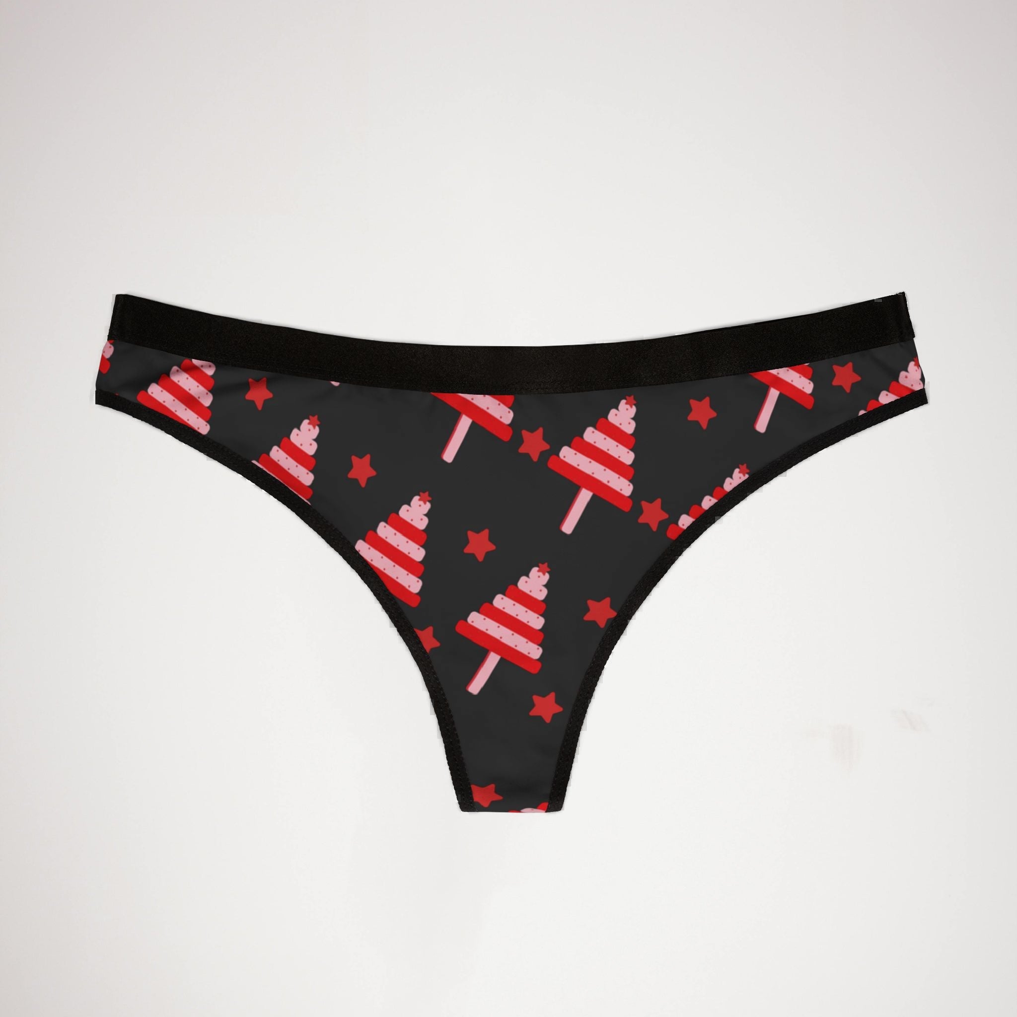 Women's thongs red christmas dots