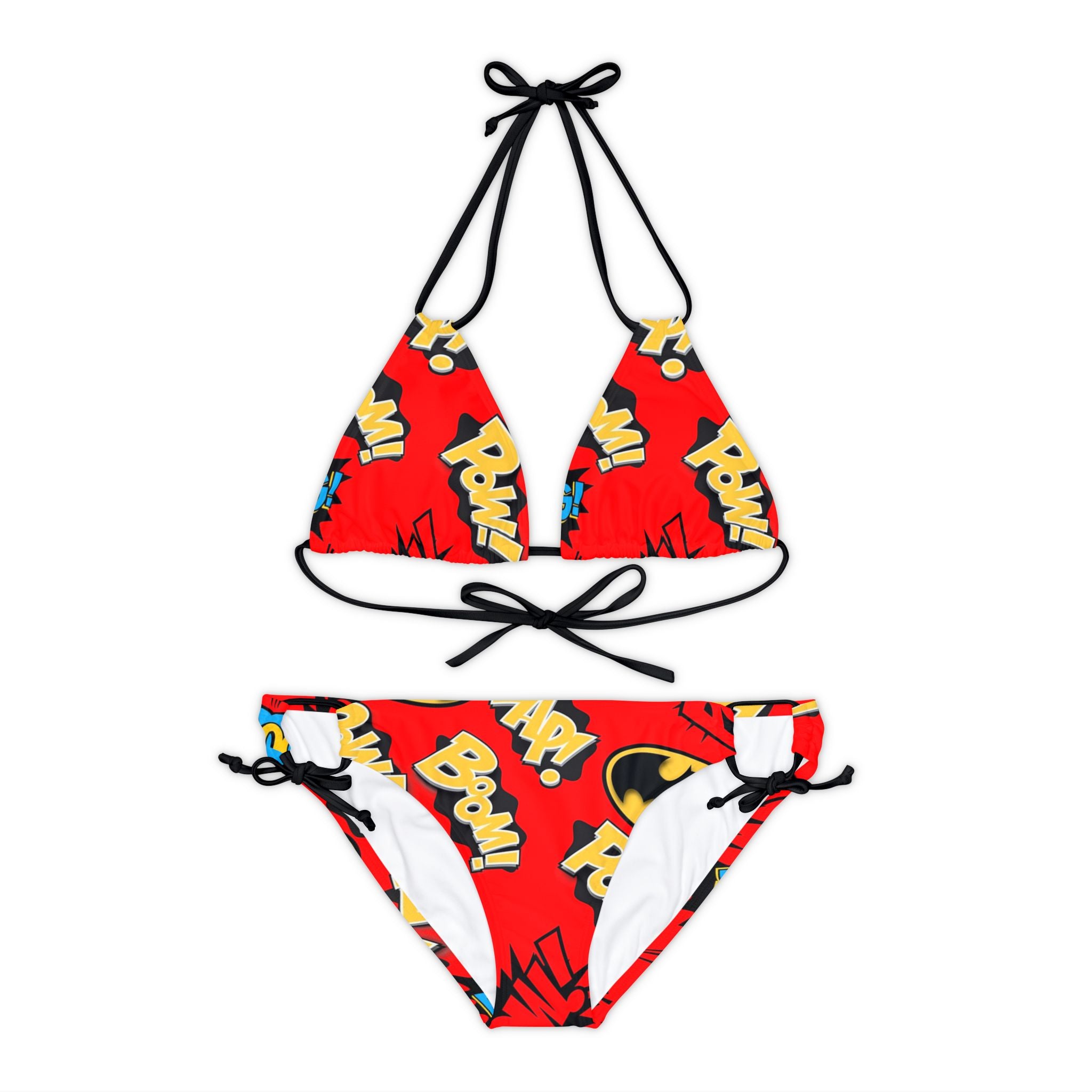 Strappy bikini set batman sounds red