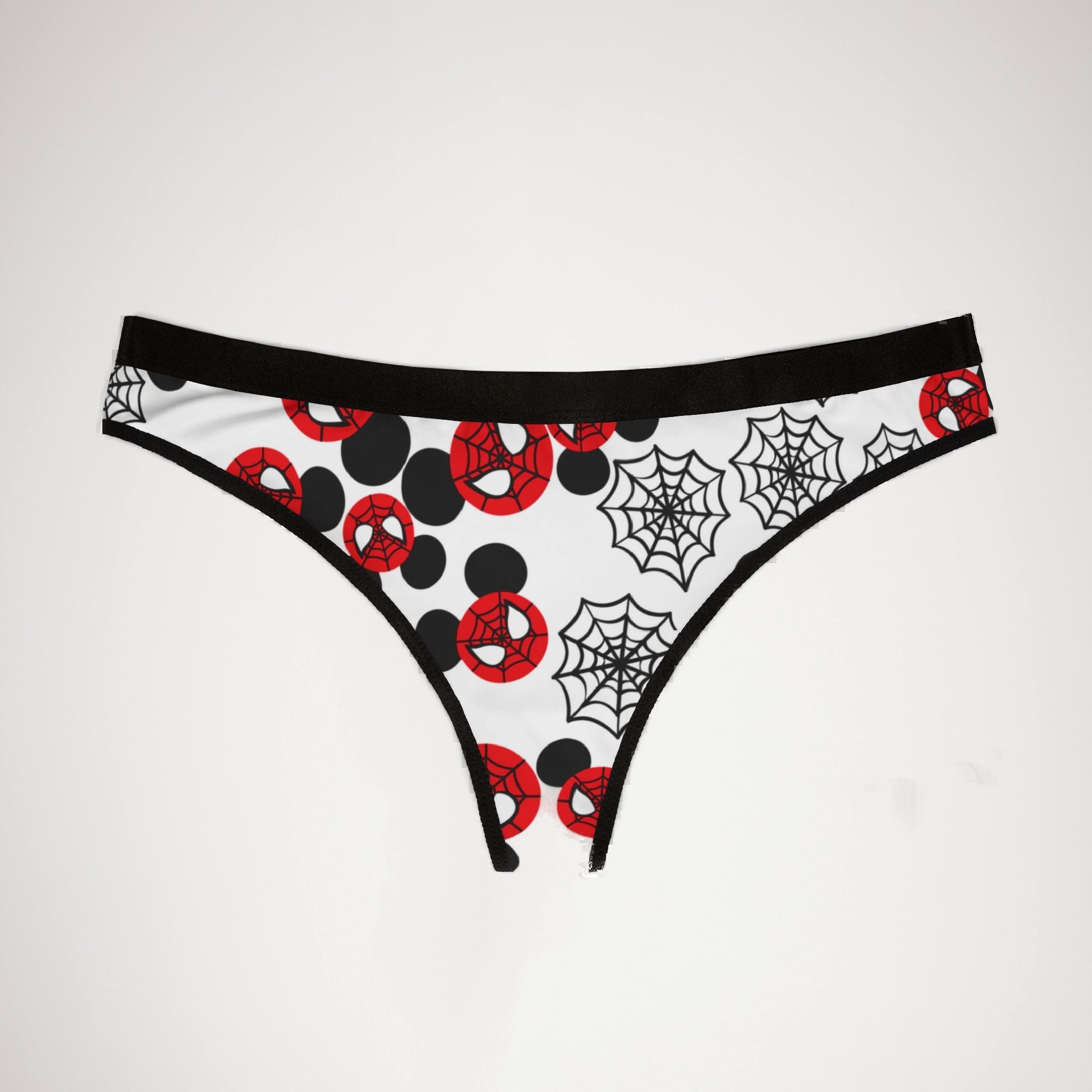 Women's thongs spider mickey web white