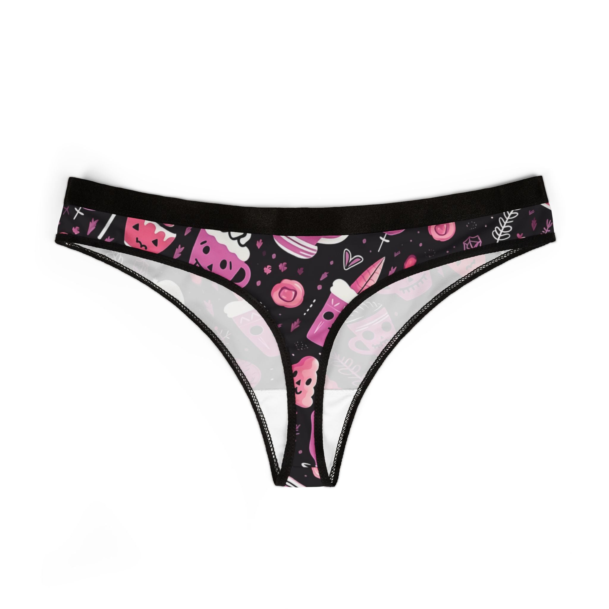Women's thongs pink halloween