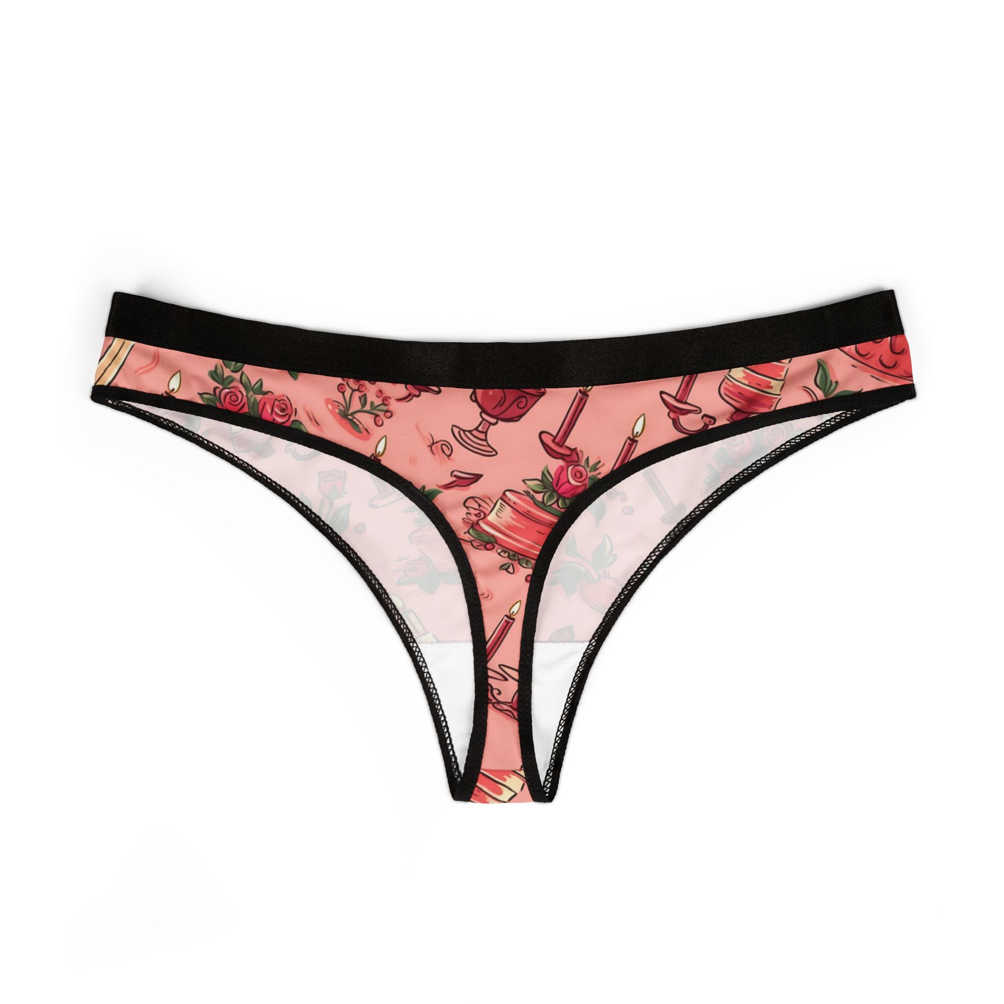 Women's thongs pink valentine