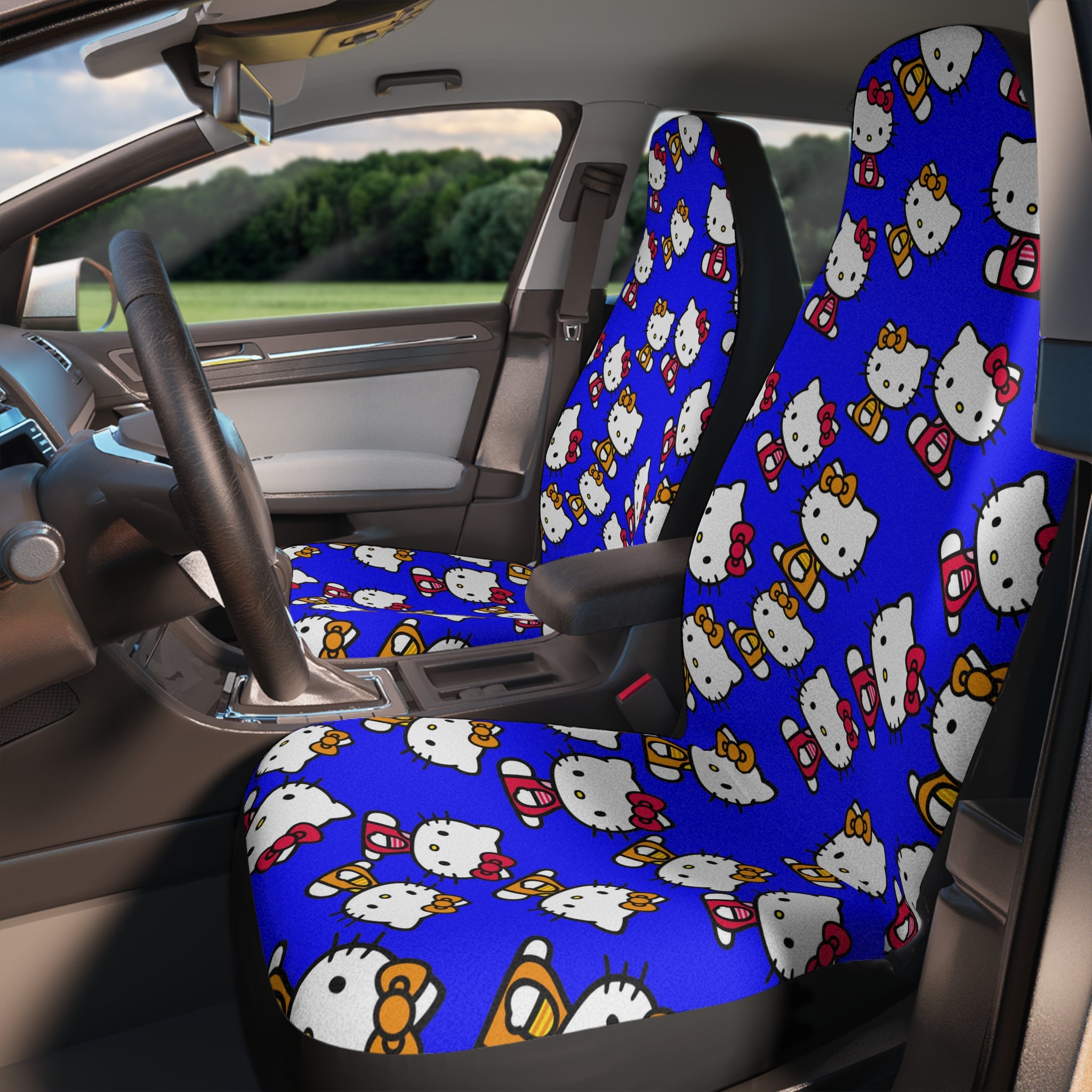 Car seat covers kitty two colors blue