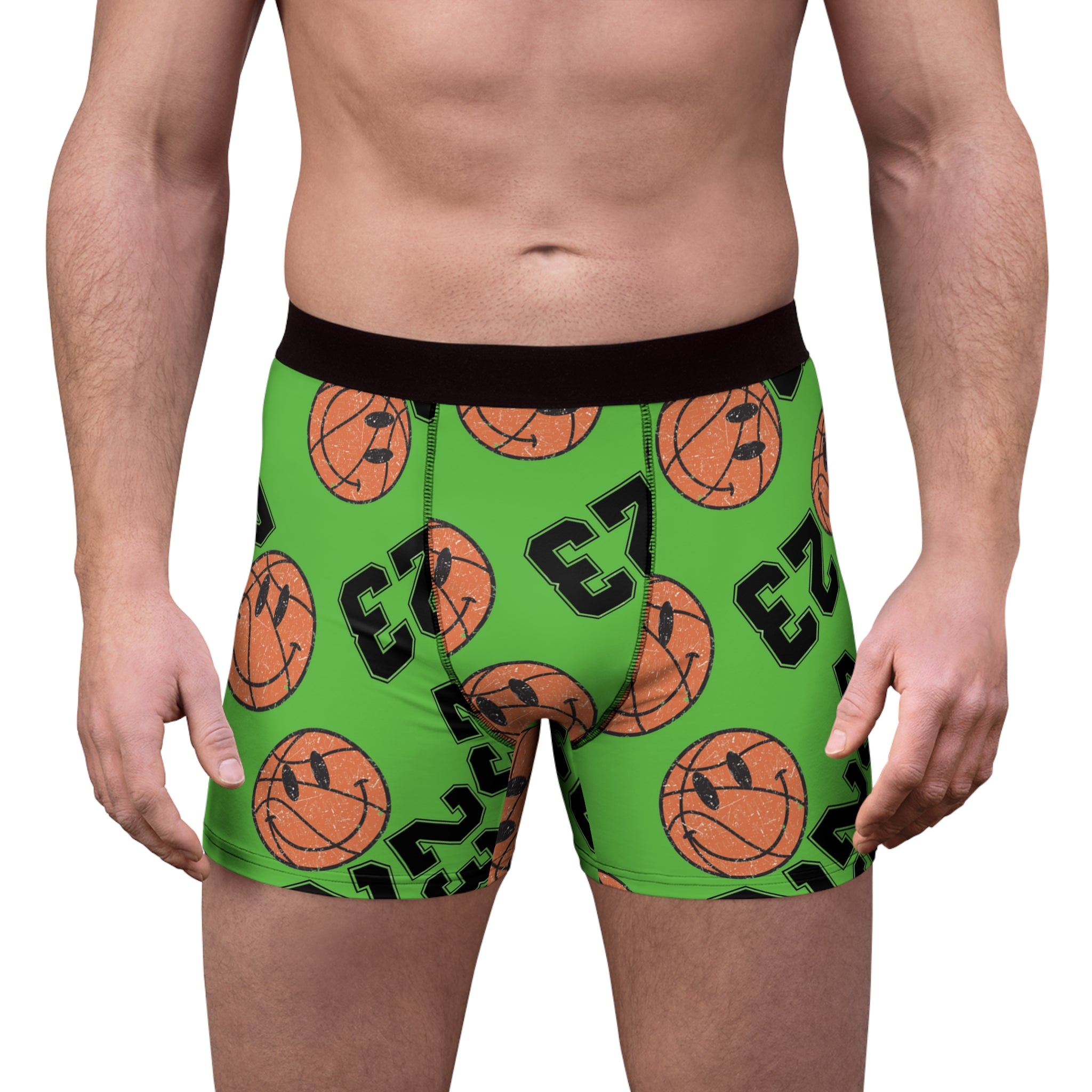 Men's boxer briefs number   basketball green