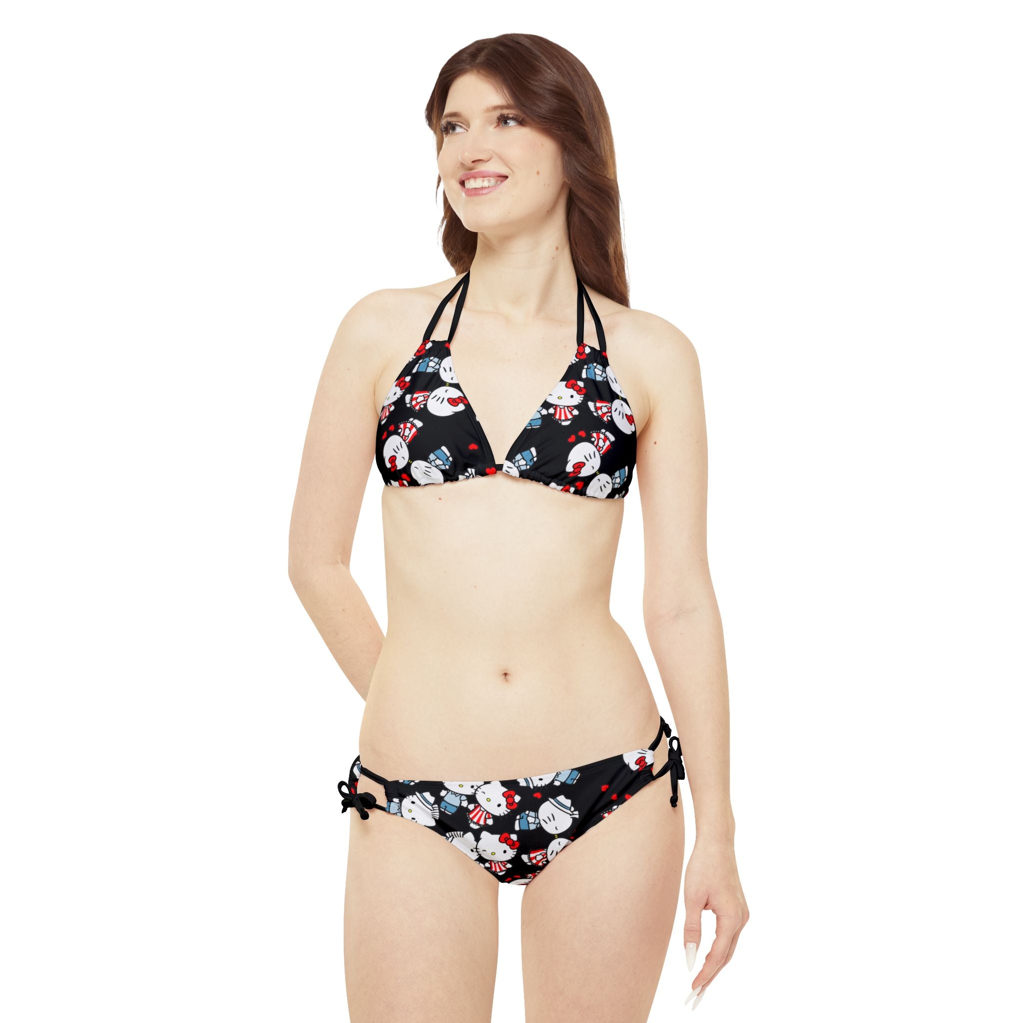 Strappy bikini set kitty kiss wedding black