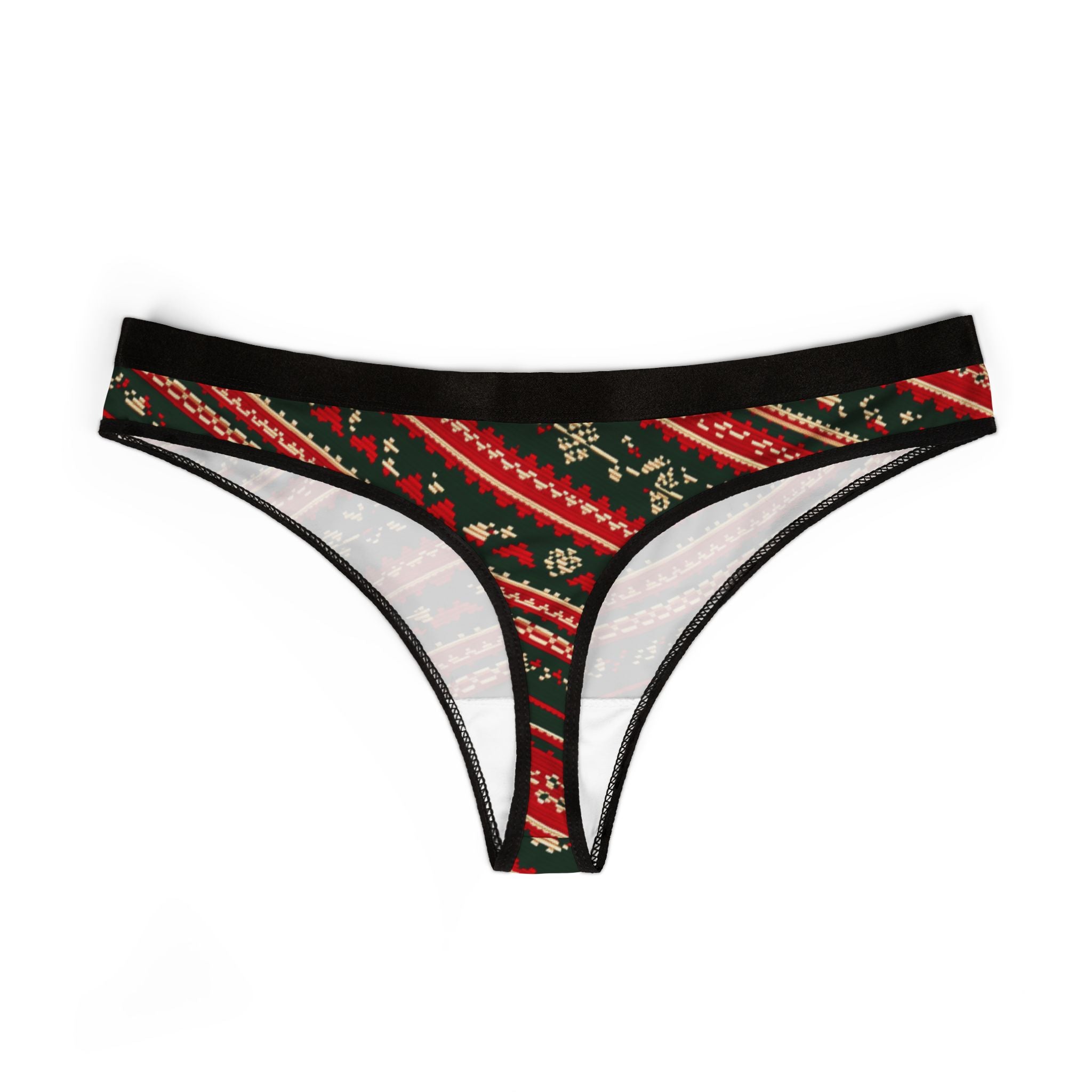 Women's thongs ugly christmas sweater