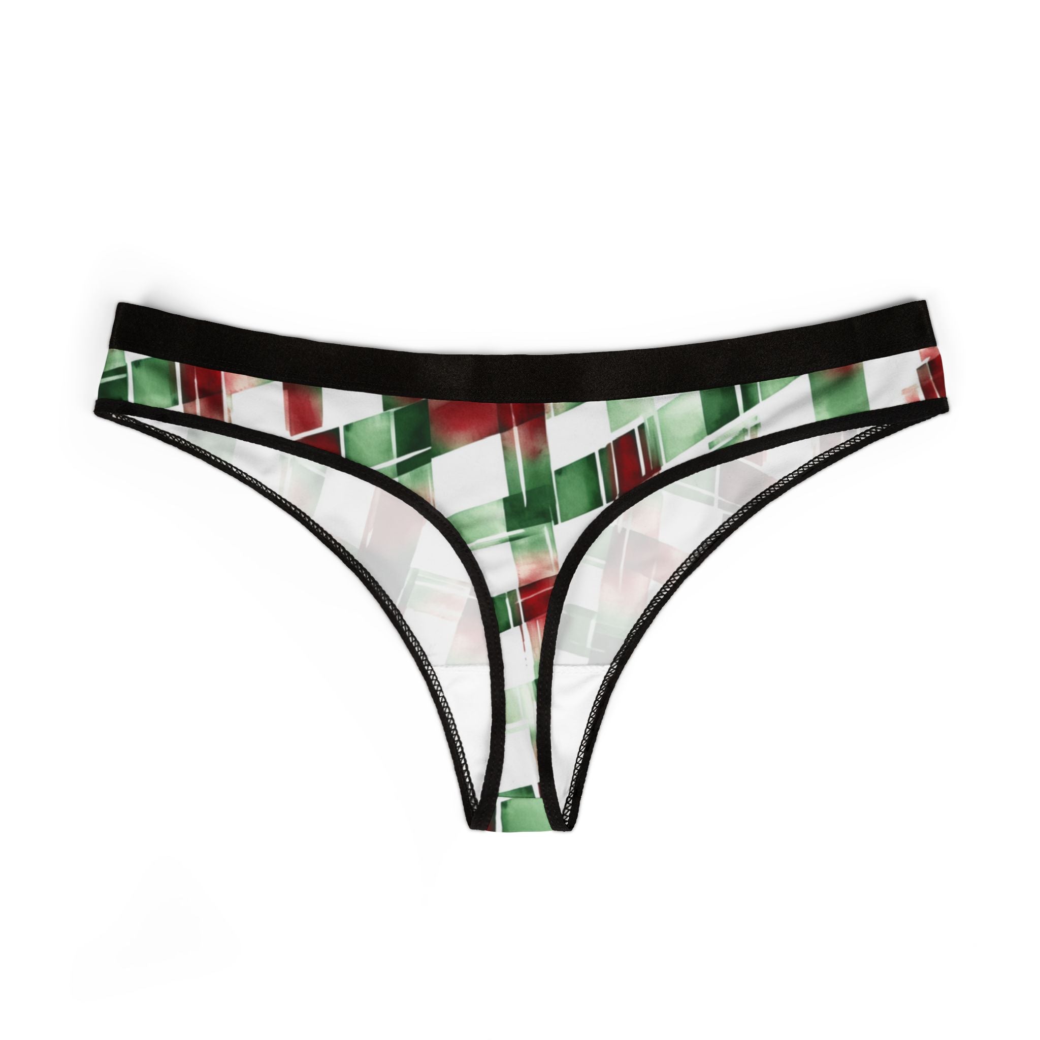 Women's thongs watercolor christmas one