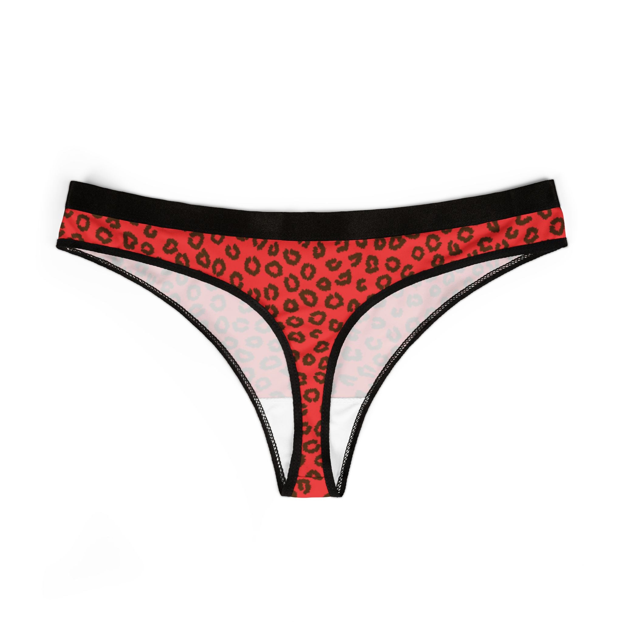 Women's thongs red leopard