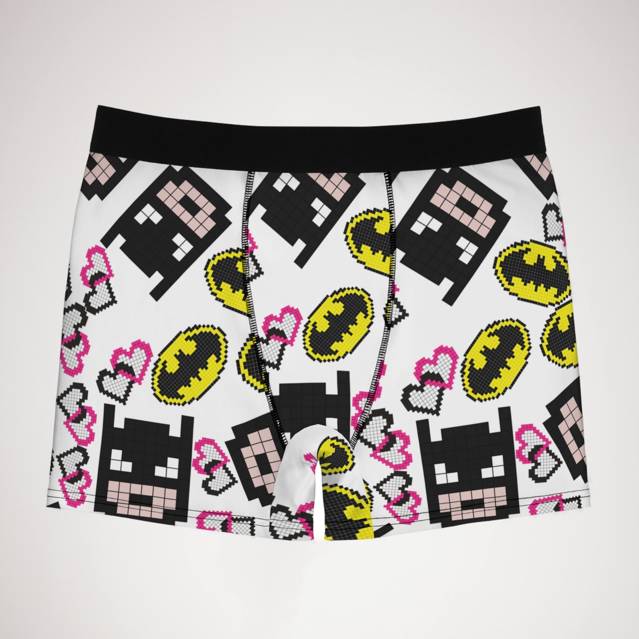 Men's boxer briefs batman pixel white