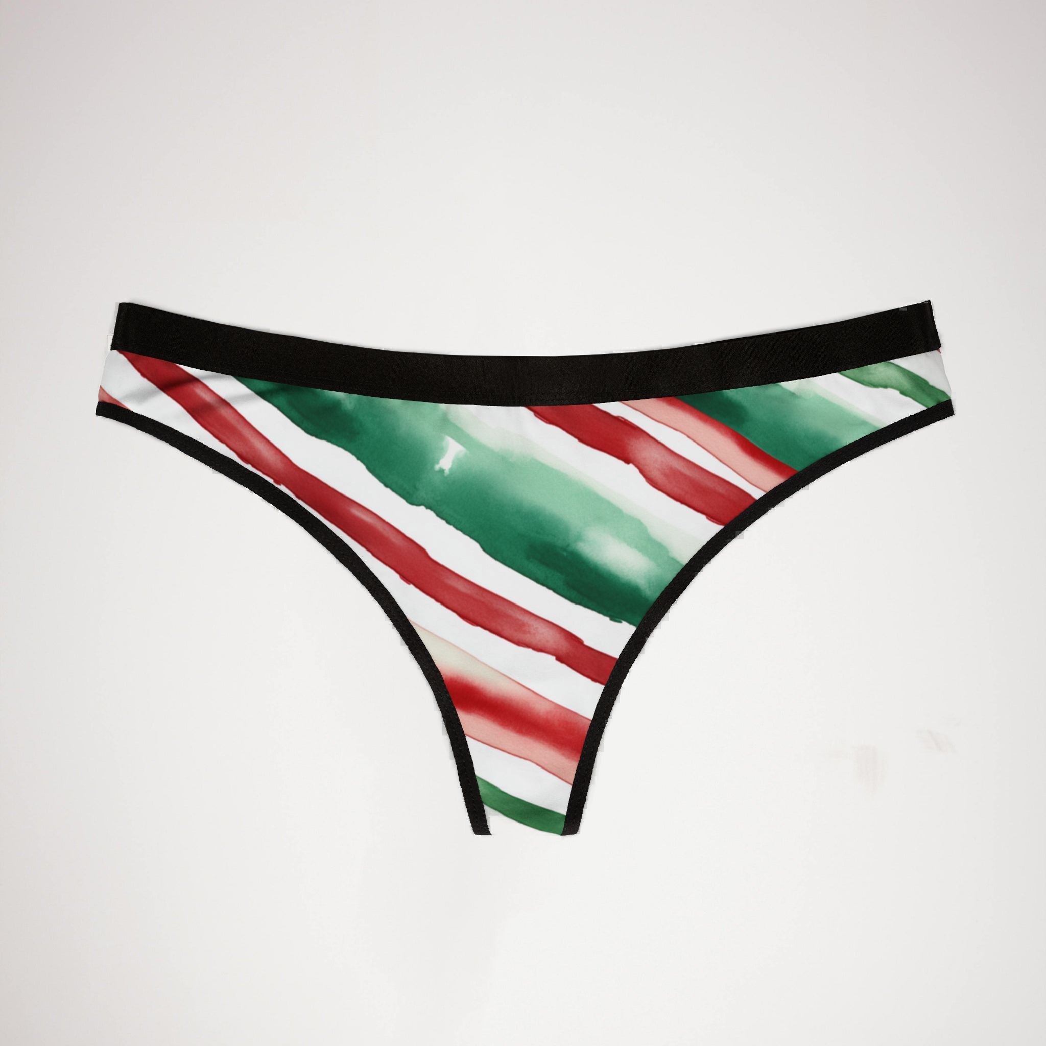 Women's thongs watercolor christmas