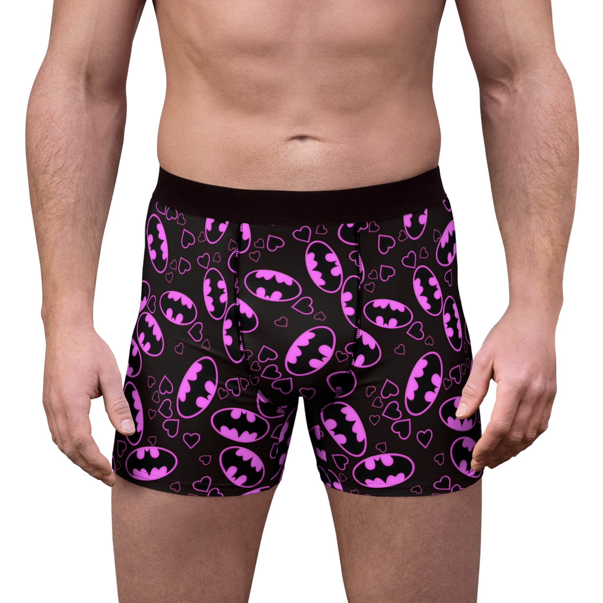 Men's boxer briefs batman hearts valentine love black