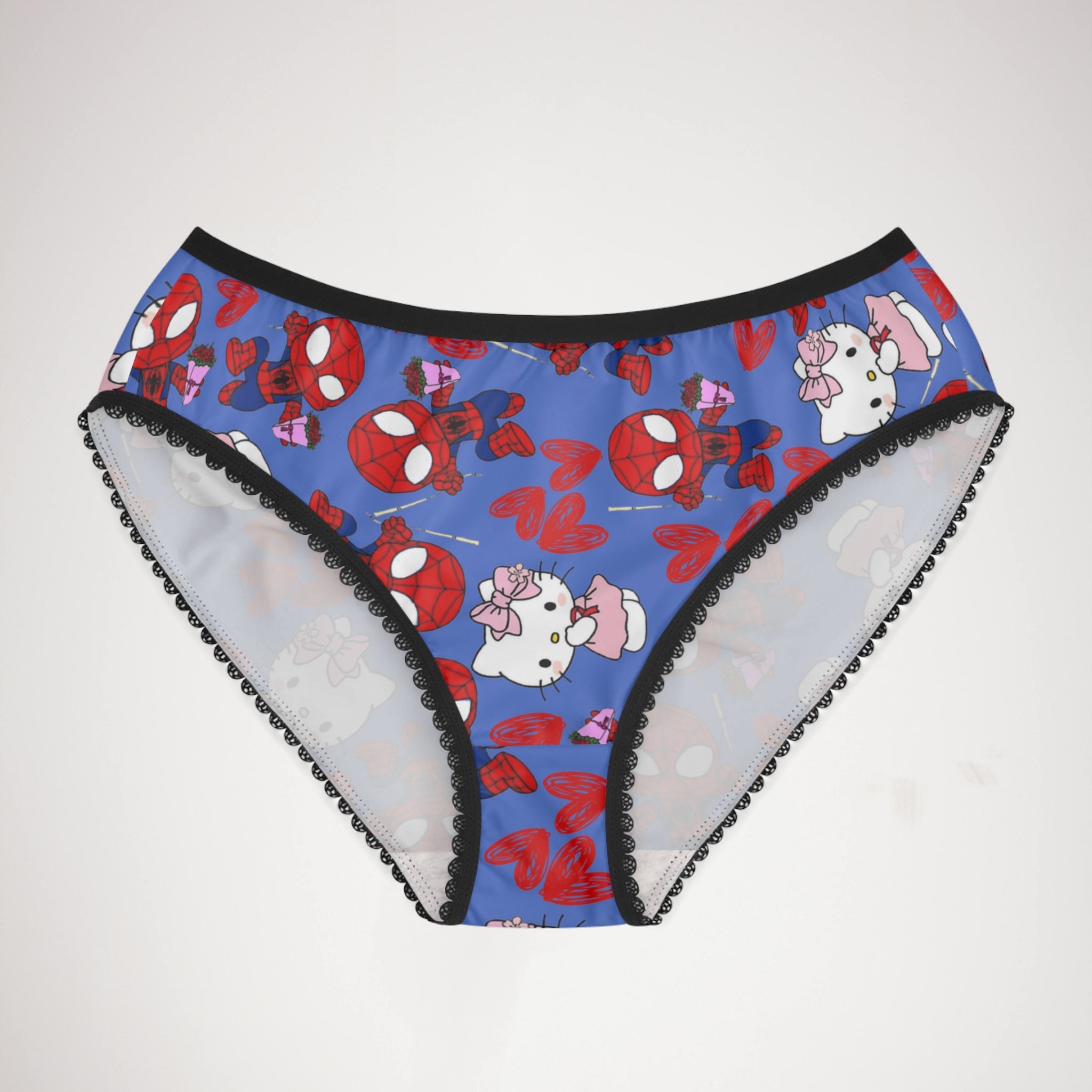 Women's briefs spider kitty flower cyan