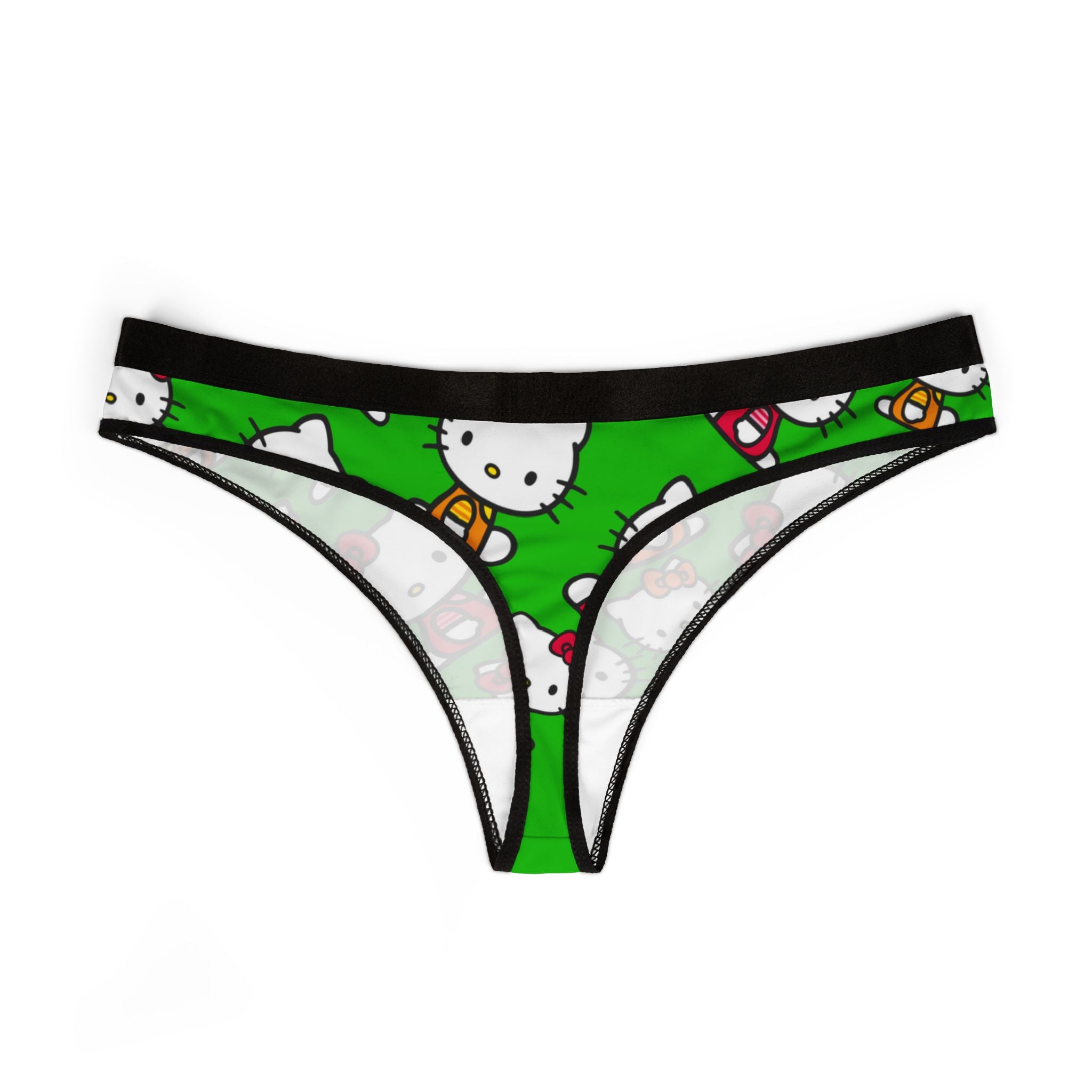 Women's thongs kitty two colors green