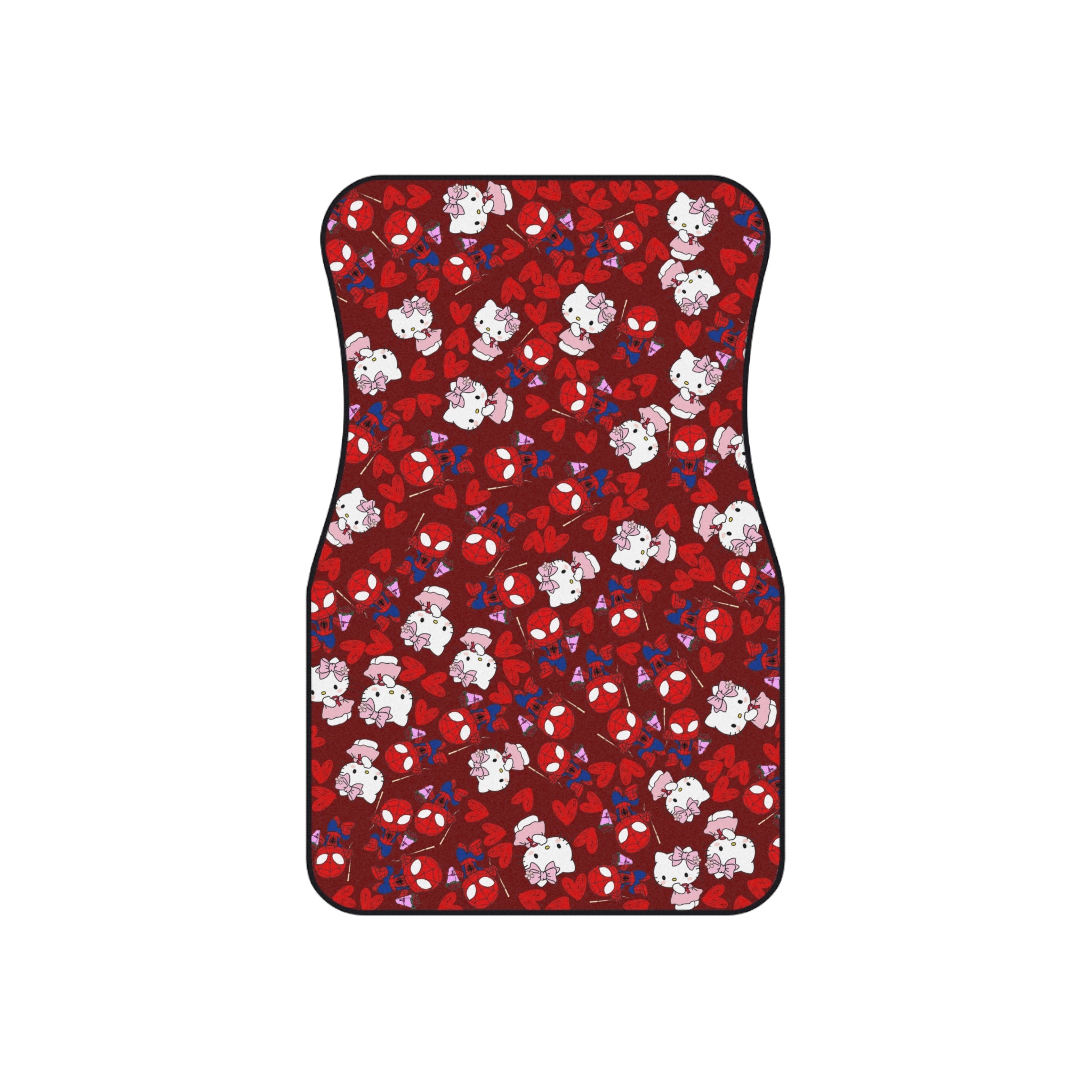 Car mats (set of 4) spider kitty flower red