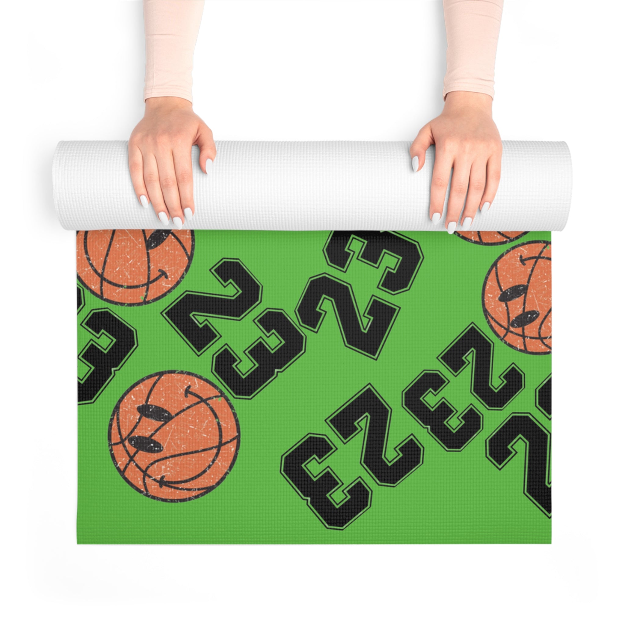 Foam yoga mat number   basketball green