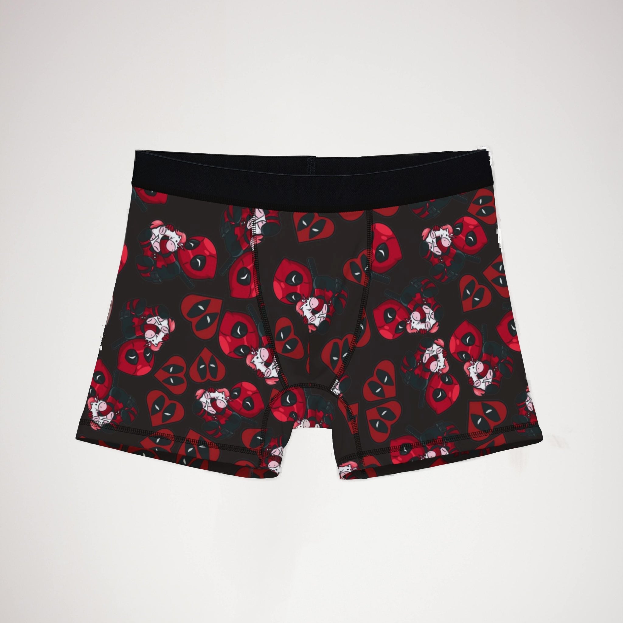 Men's boxers deadpool unicorn hearts valentine love black