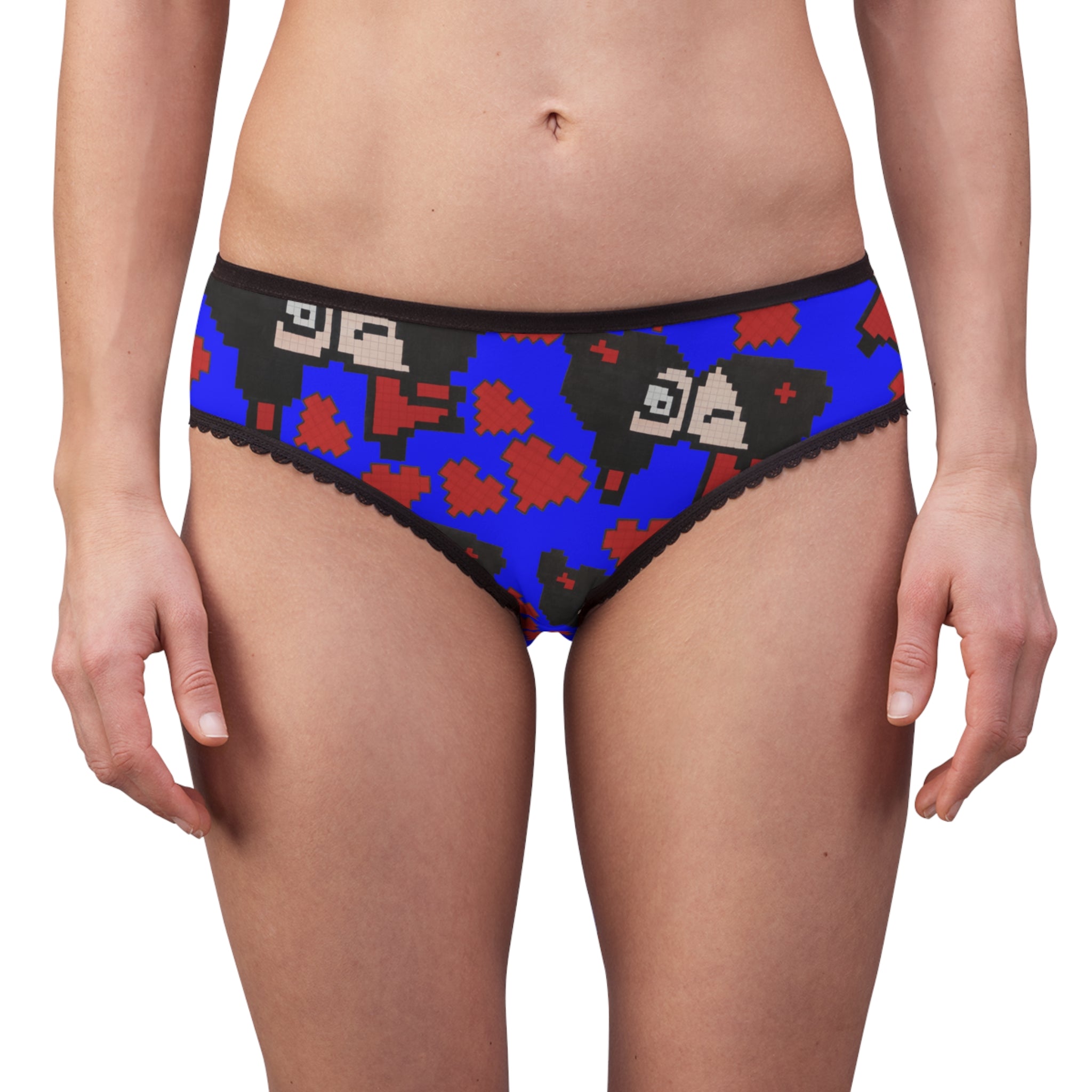 Women's briefs pixel pucca kiss heart blue