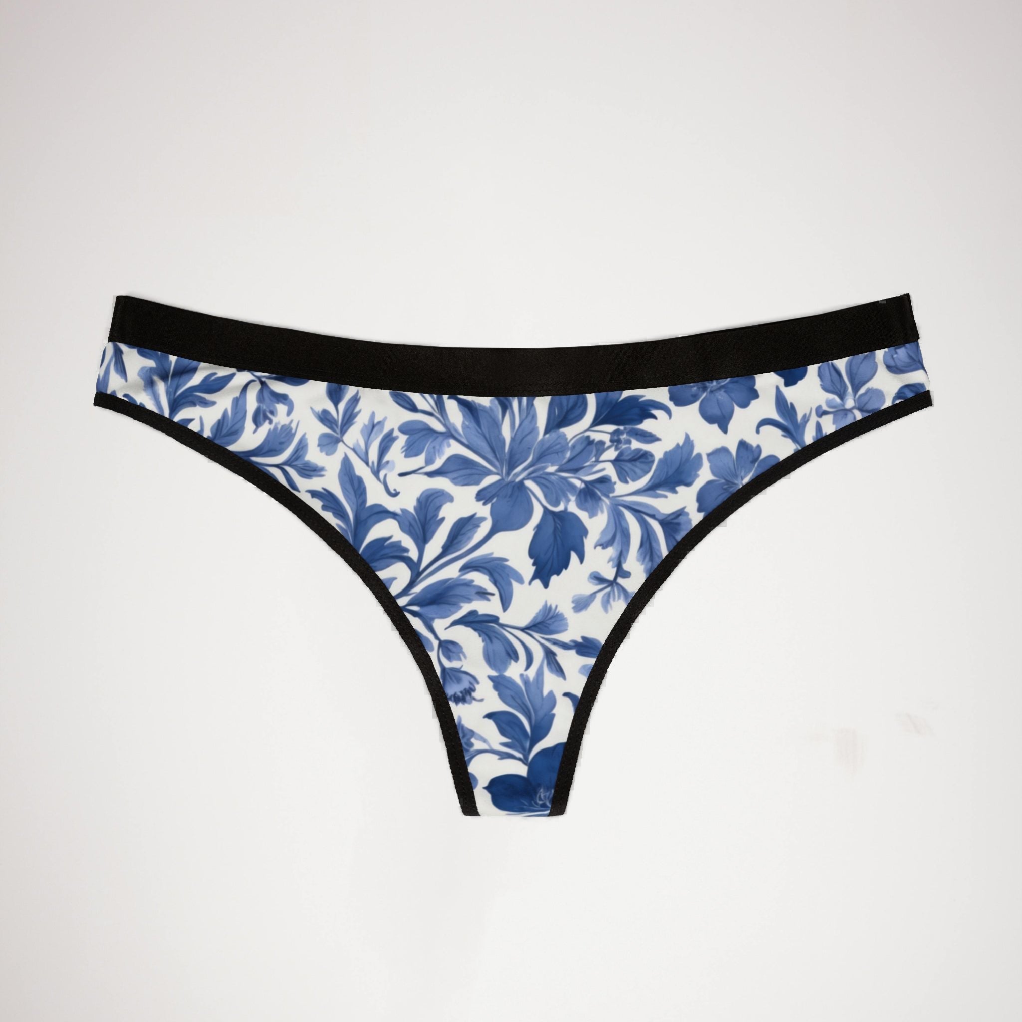 Women's thongs blue french toile