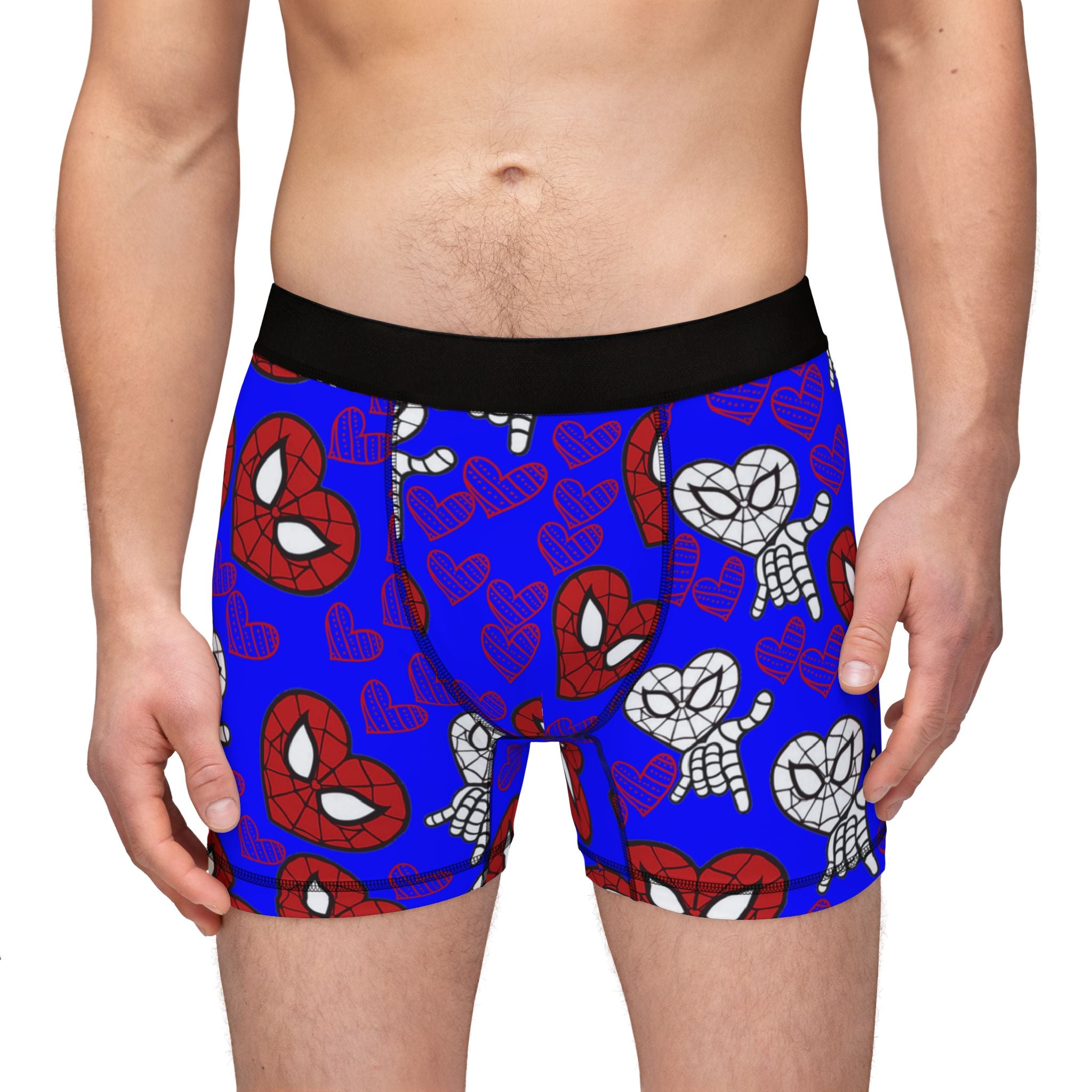 Men's boxers spider heart blue