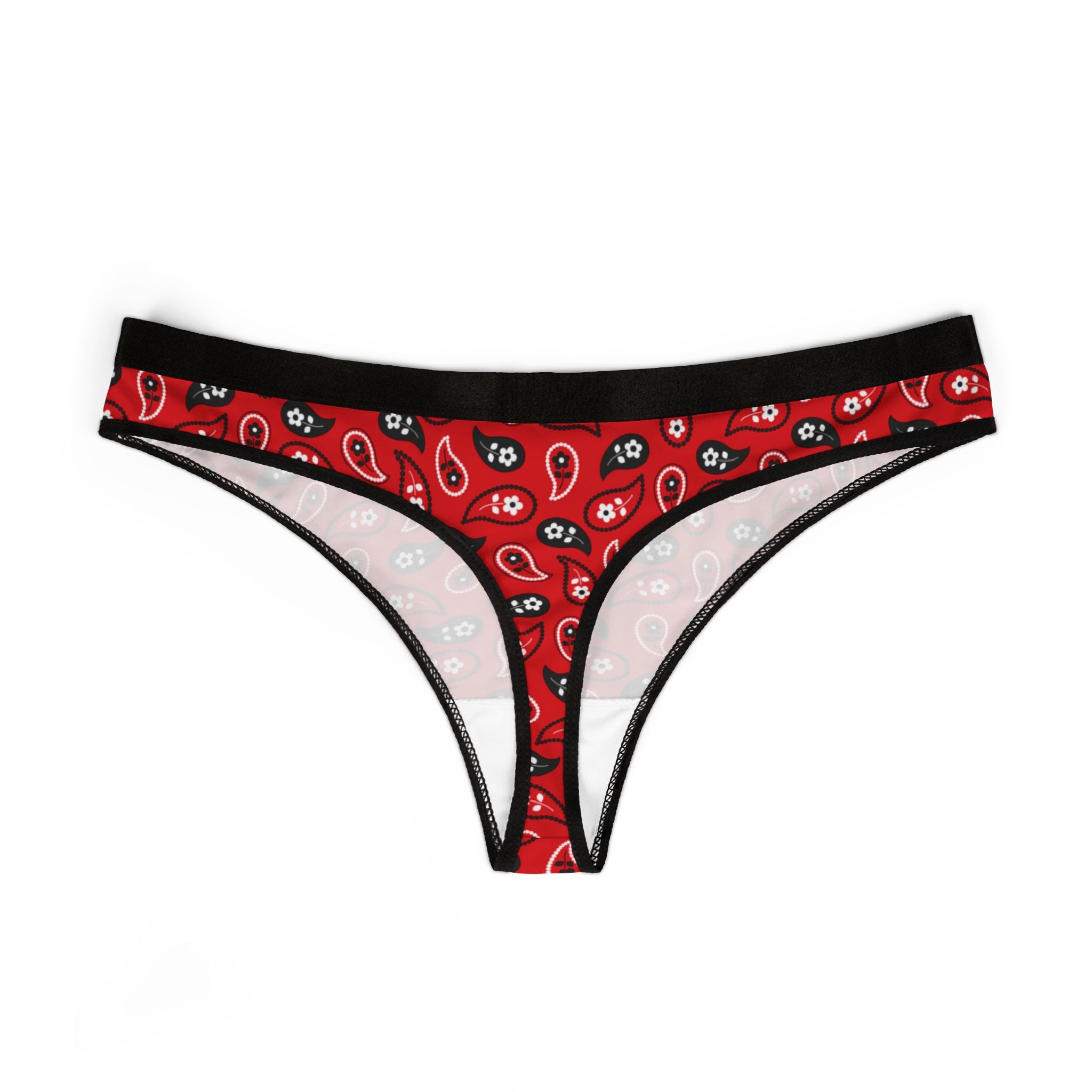 Women's thongs red bandana