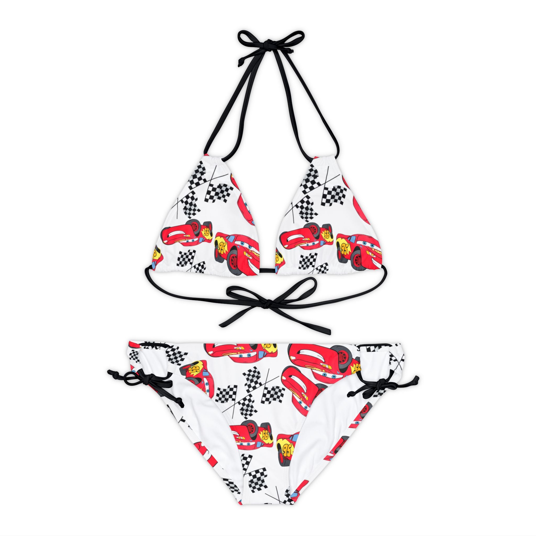 Strappy bikini set mcqueen flag white