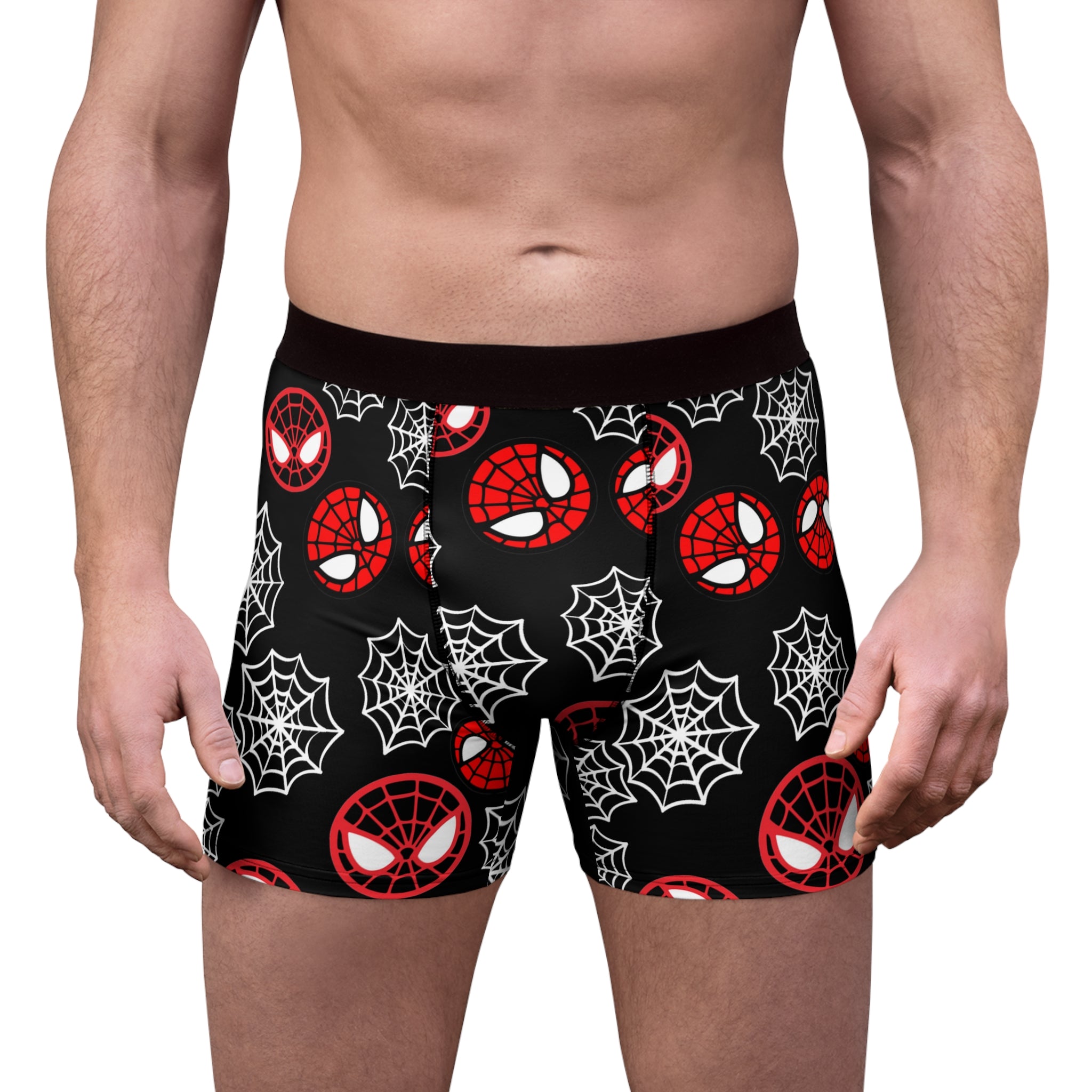 Men's boxer briefs spider circle web black