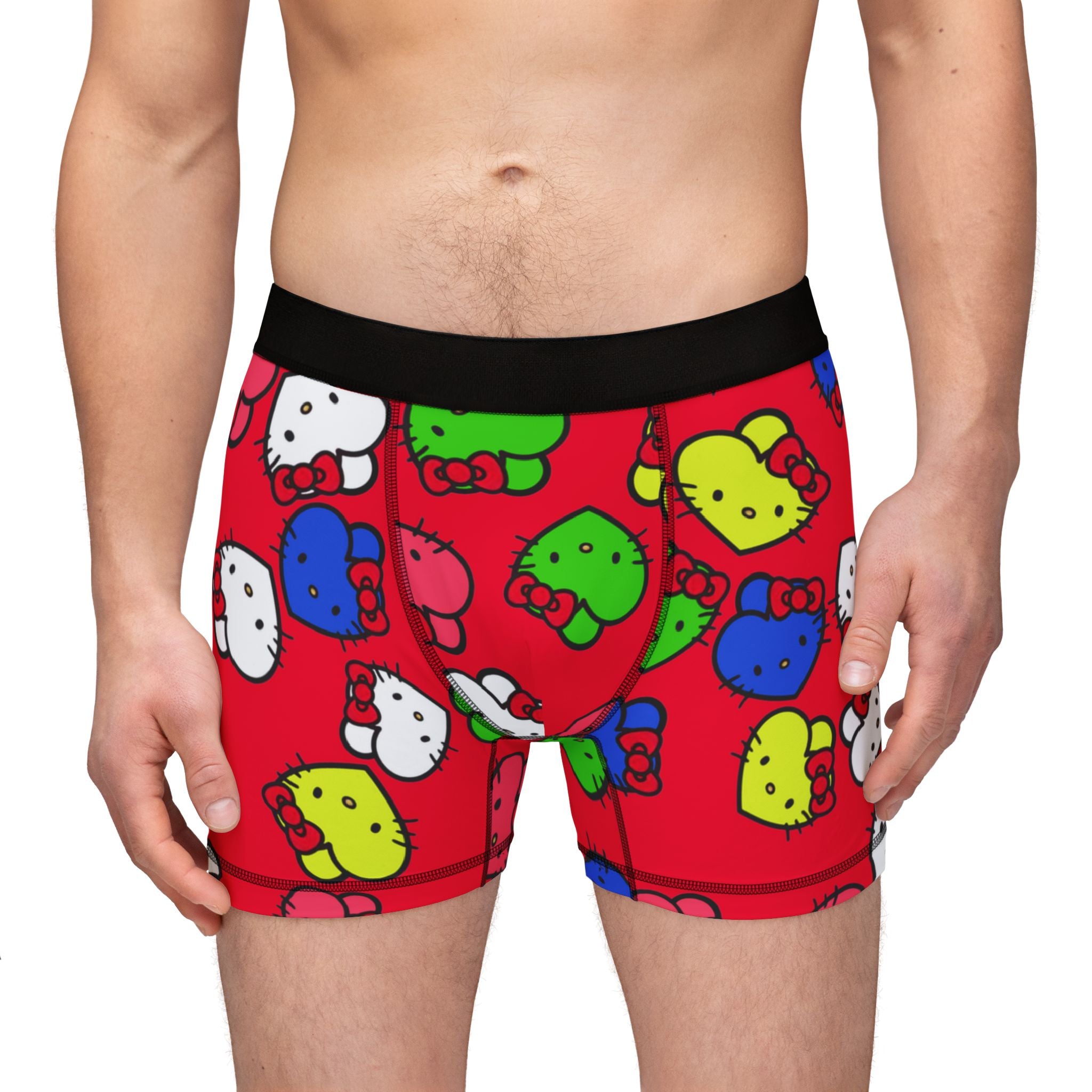 Men's boxers kitty hearts multi colors red