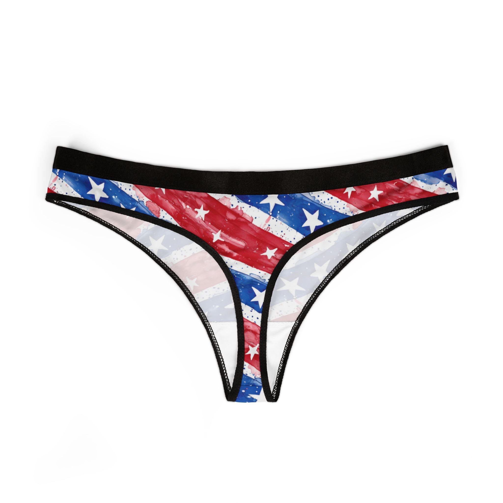 Women's thongs watercolor 4th of july