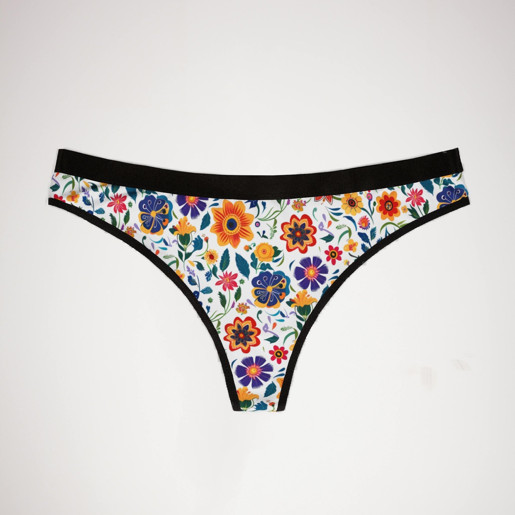 Women's thongs mexican flower