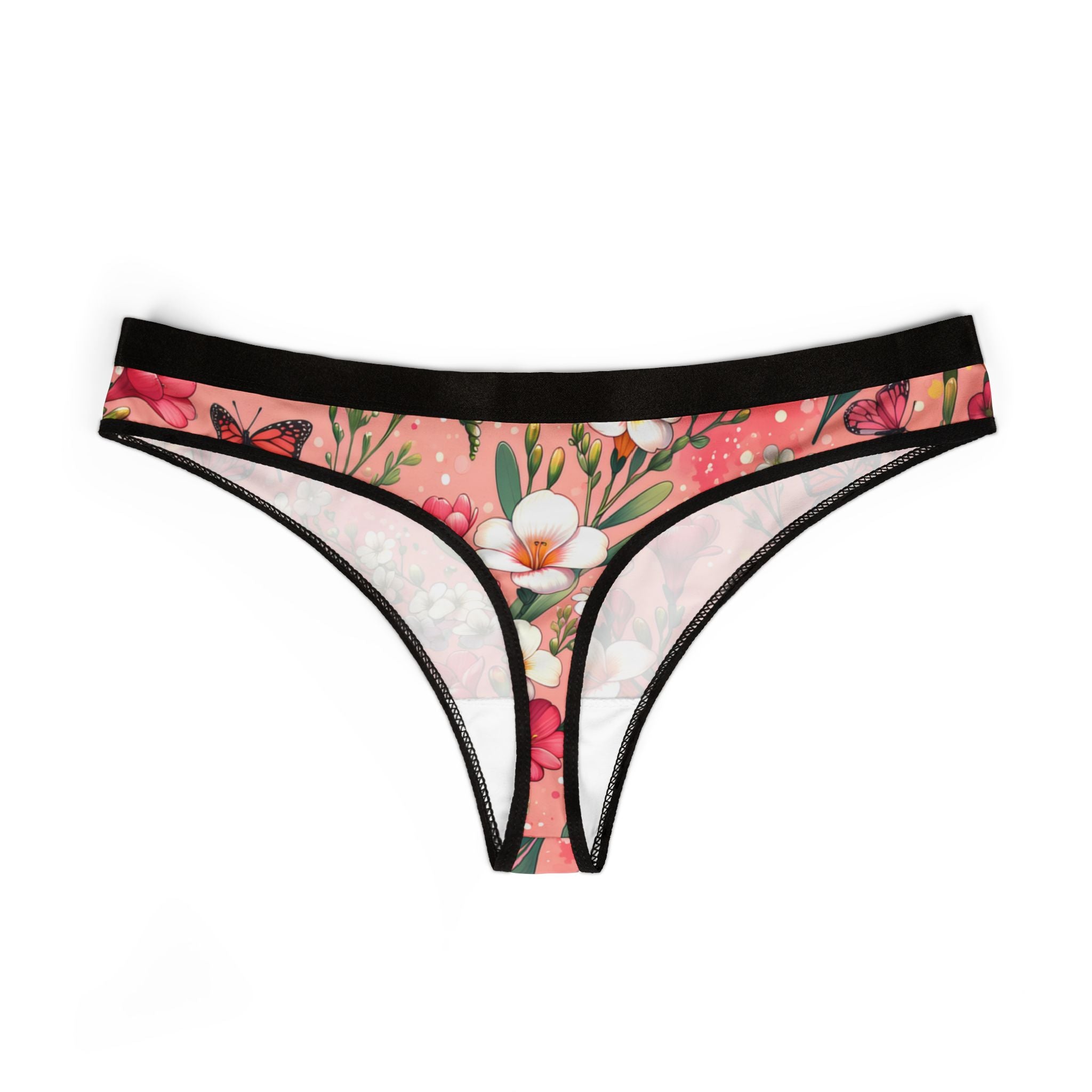 Women's thongs vibrant spring floral