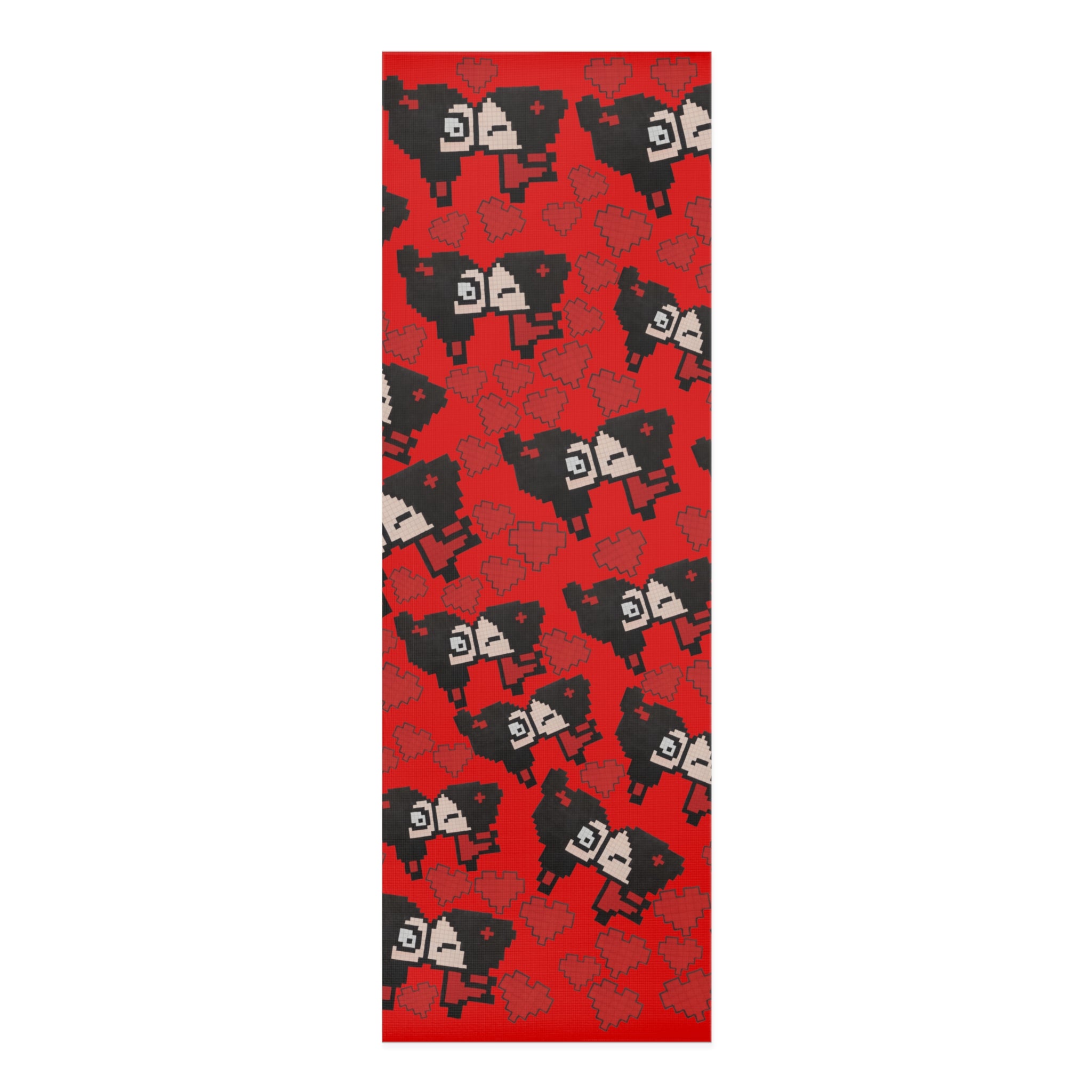 Foam yoga mat pixel pucca kiss heart red