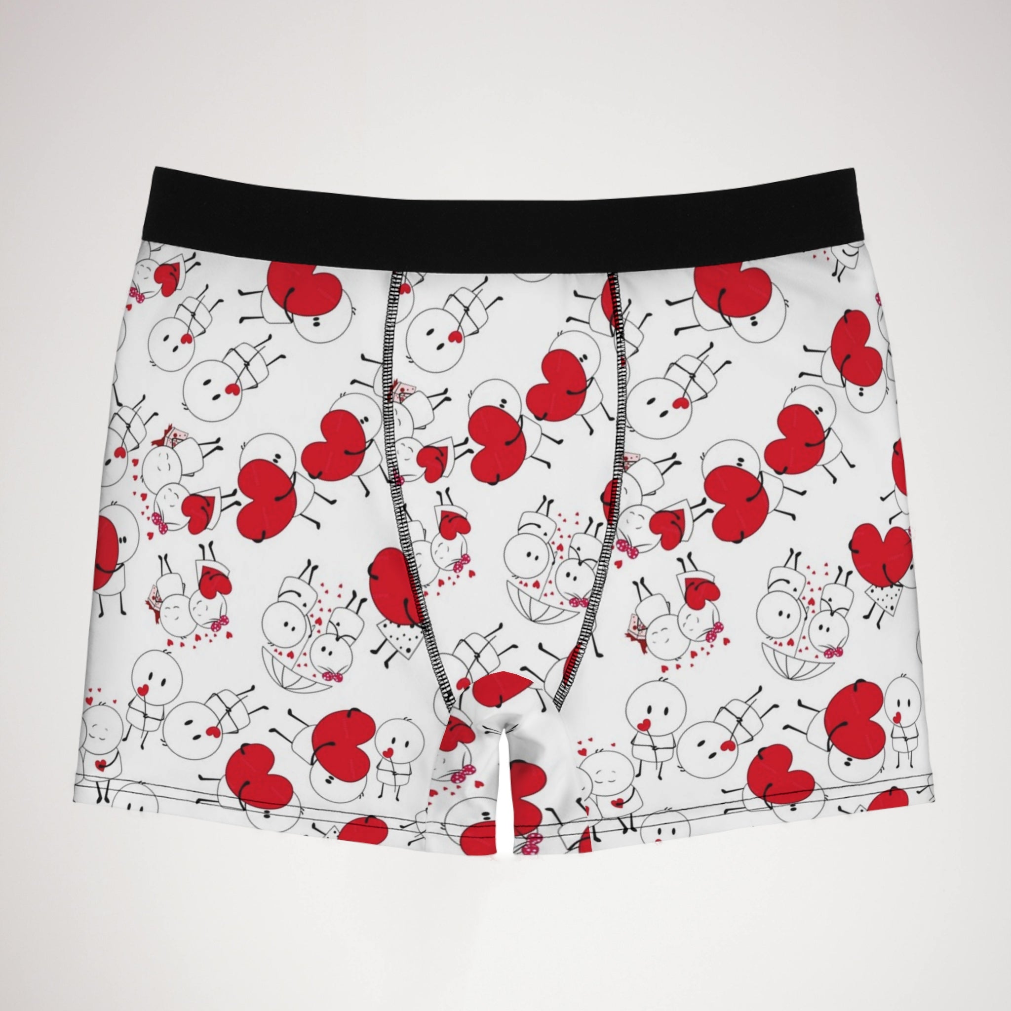 Men's boxer briefs cute valentine love white