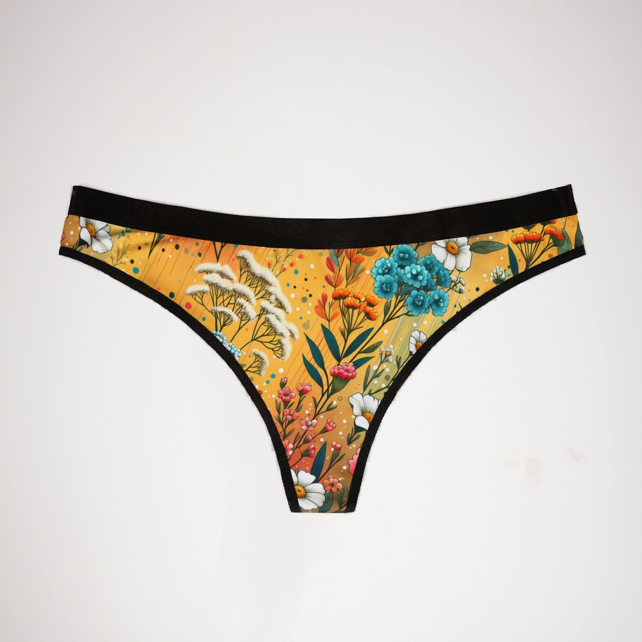 Women's thongs vibrant spring floral