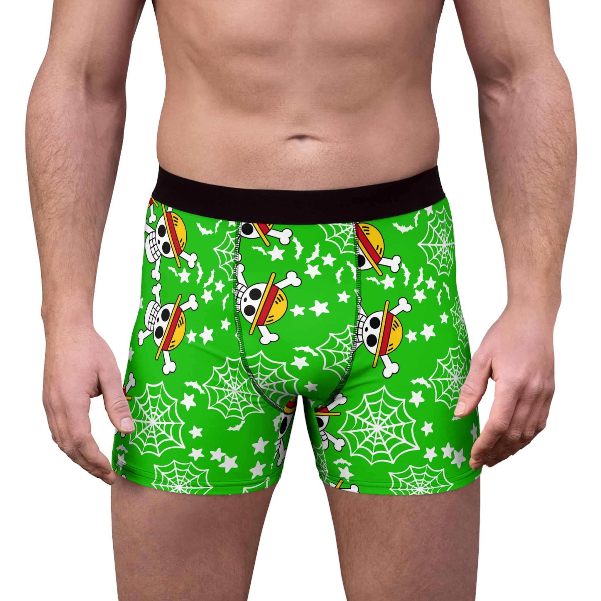 Men's boxer briefs skull anime bats pumpkin halloween green