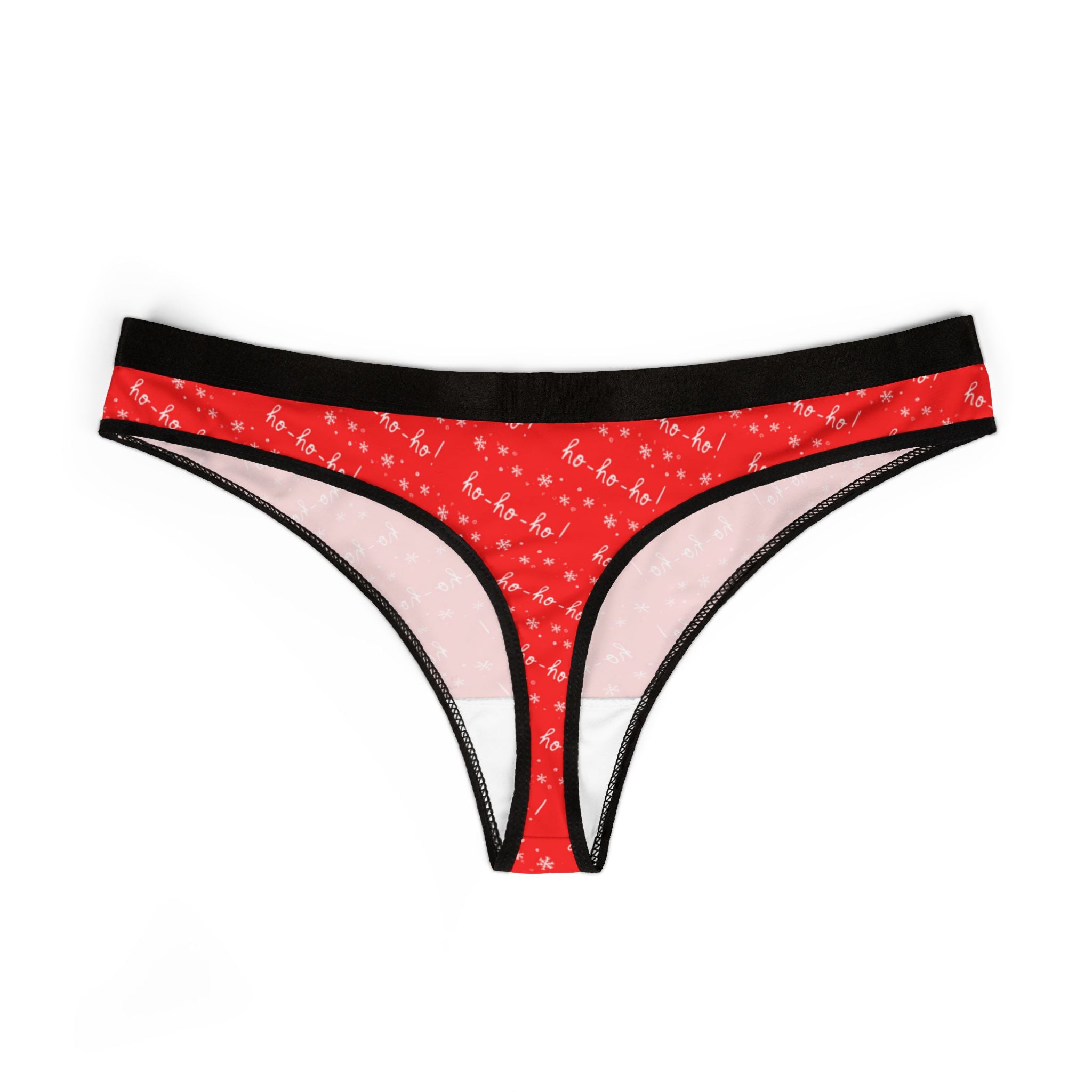 Women's thongs red white christmas