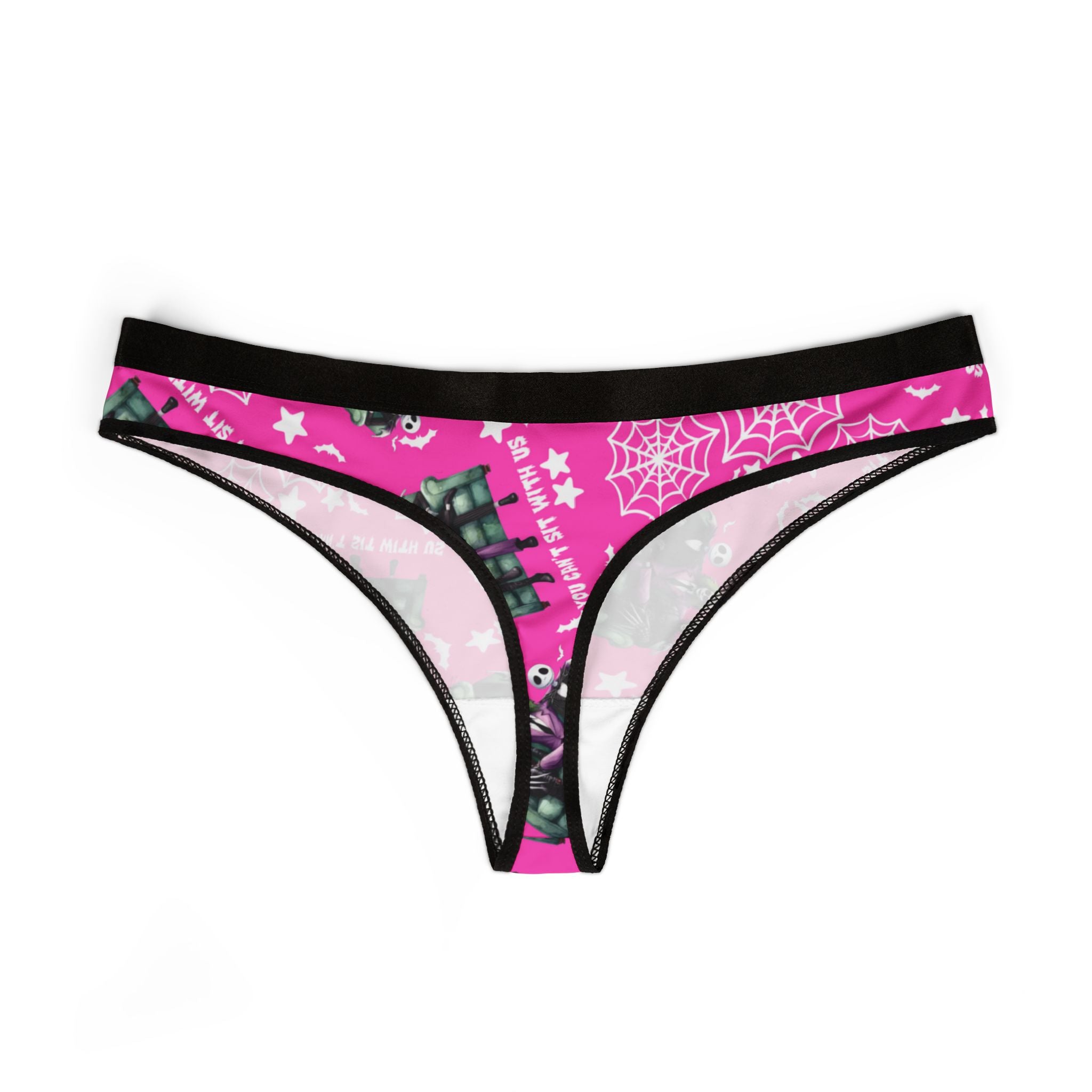 Women's thongs you can't sit with us halloween pink