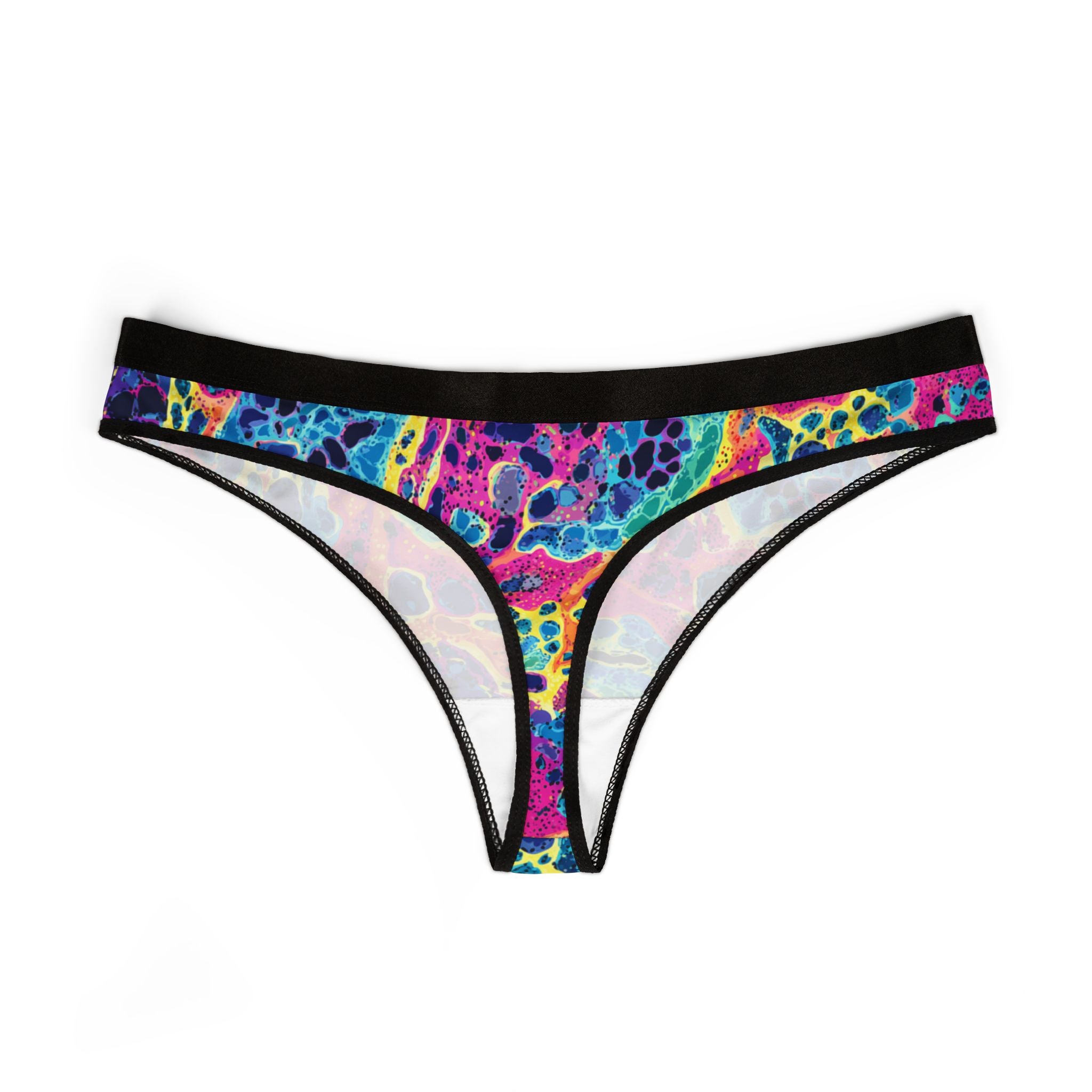 Women's thongs rainbow leopard