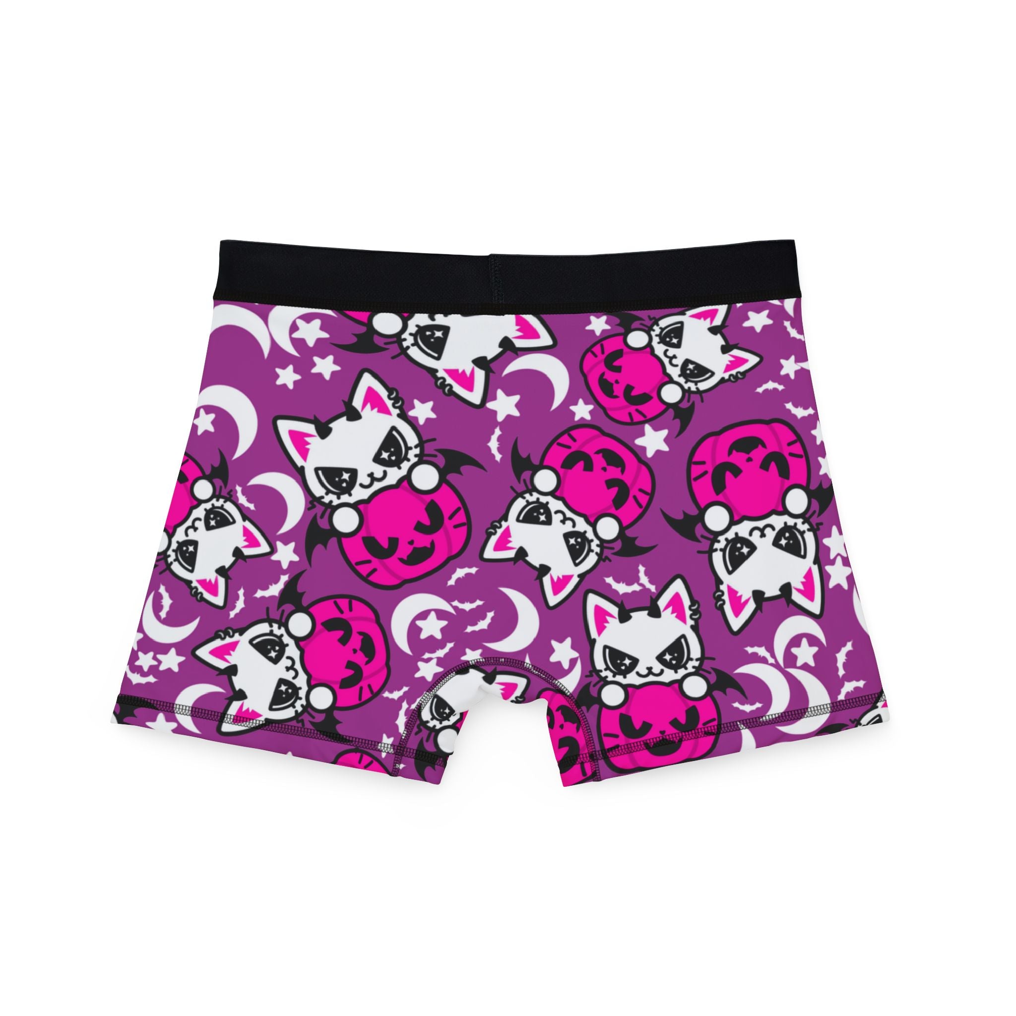 Men's boxers cat kitty bumpkin halloween violet