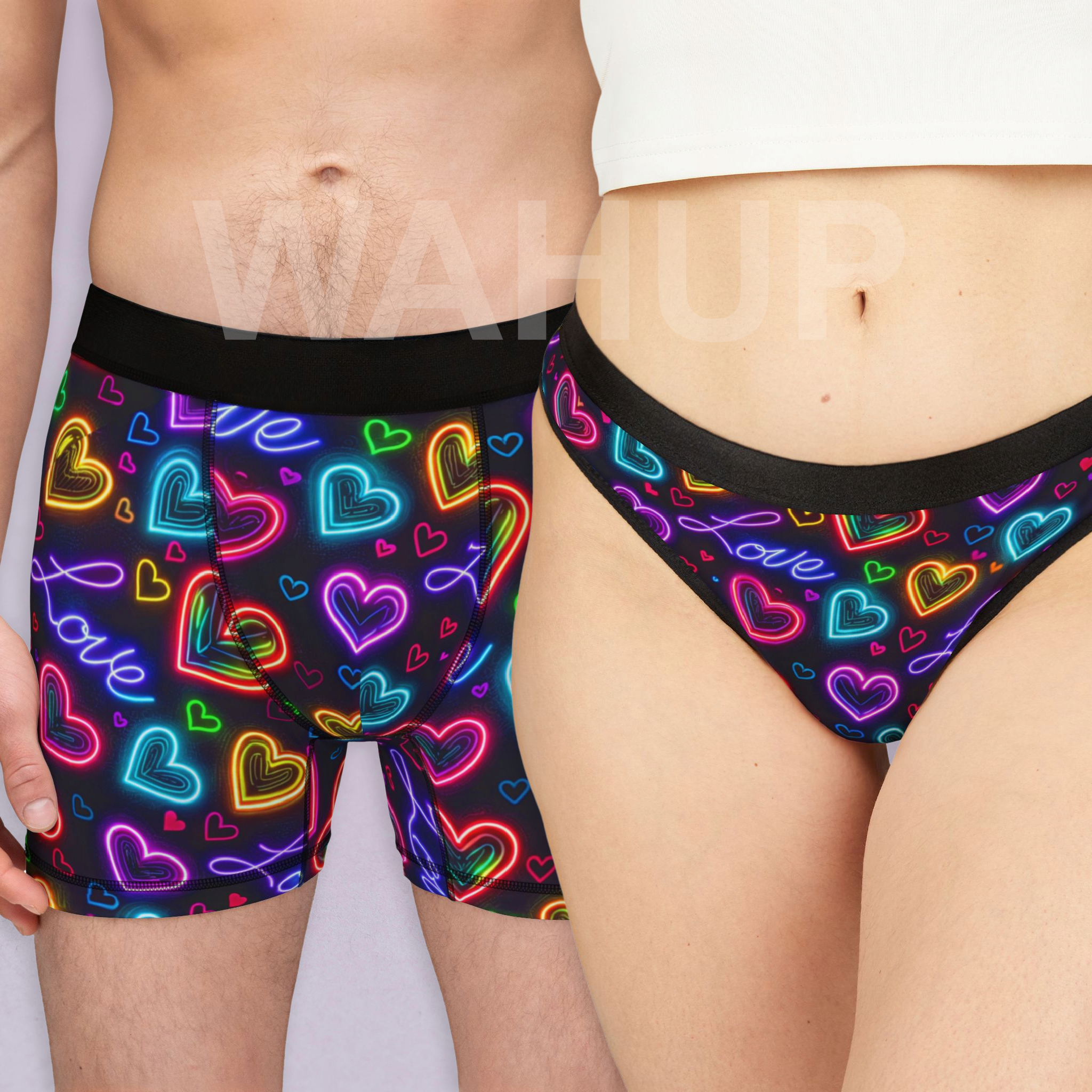 Matching underwear Valentine Digital for couples boxer & thong set