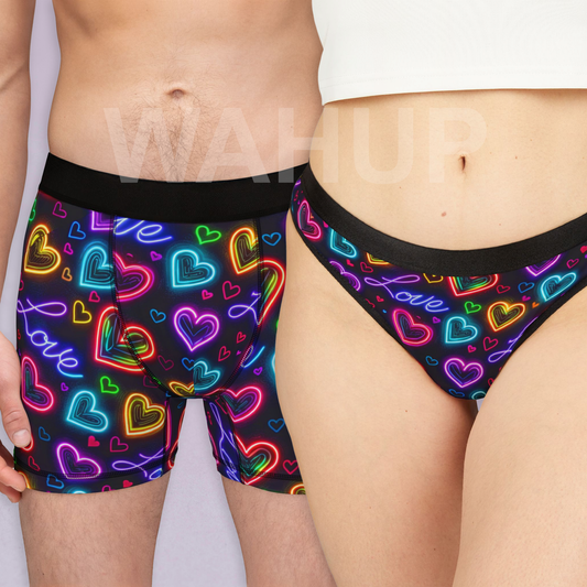 Matching underwear Valentine Digital for couples boxer & thong set