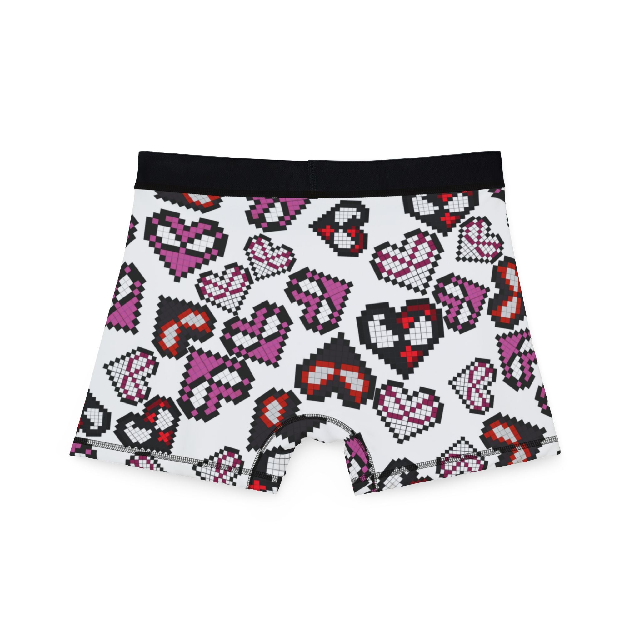 Men's boxers spider hearts pixel white