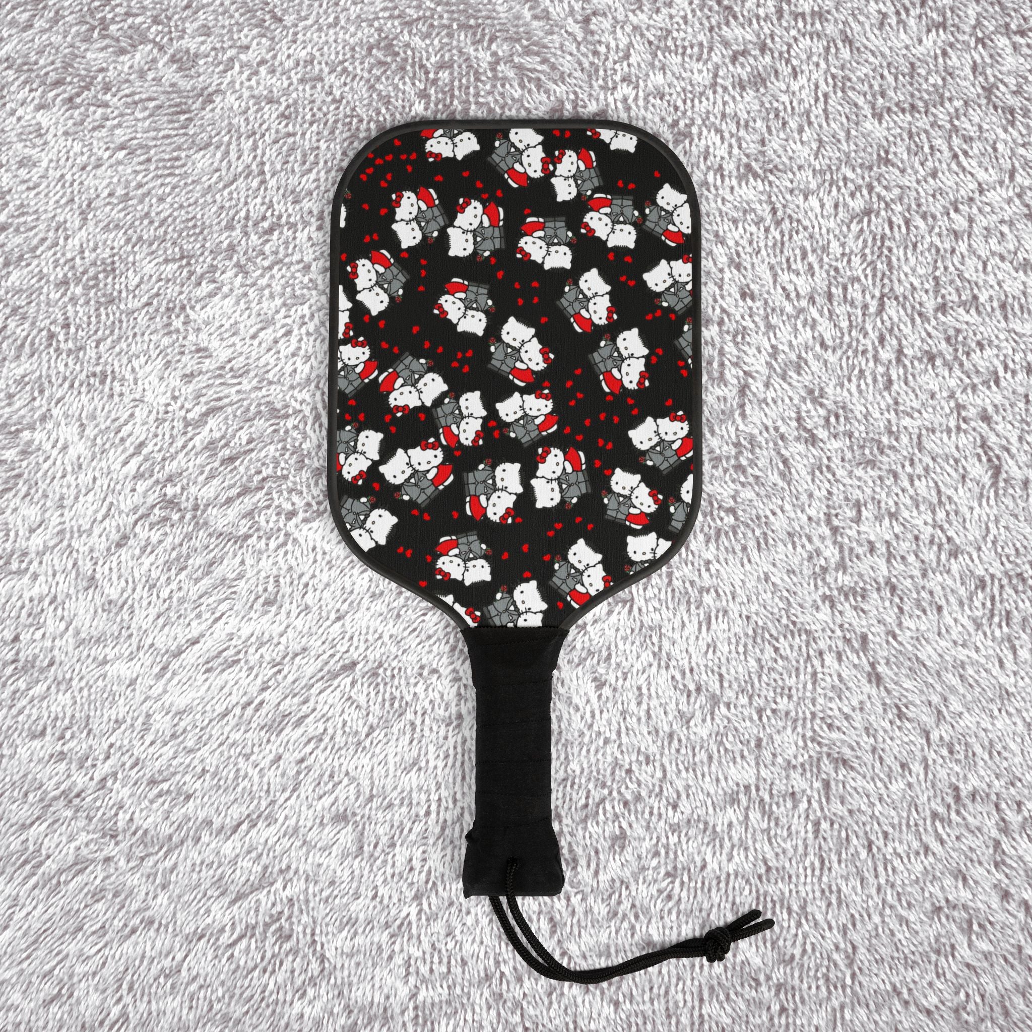 Pickleball kit (2 paddles + 2 balls + transparent bag) kitty wedding anniversary black