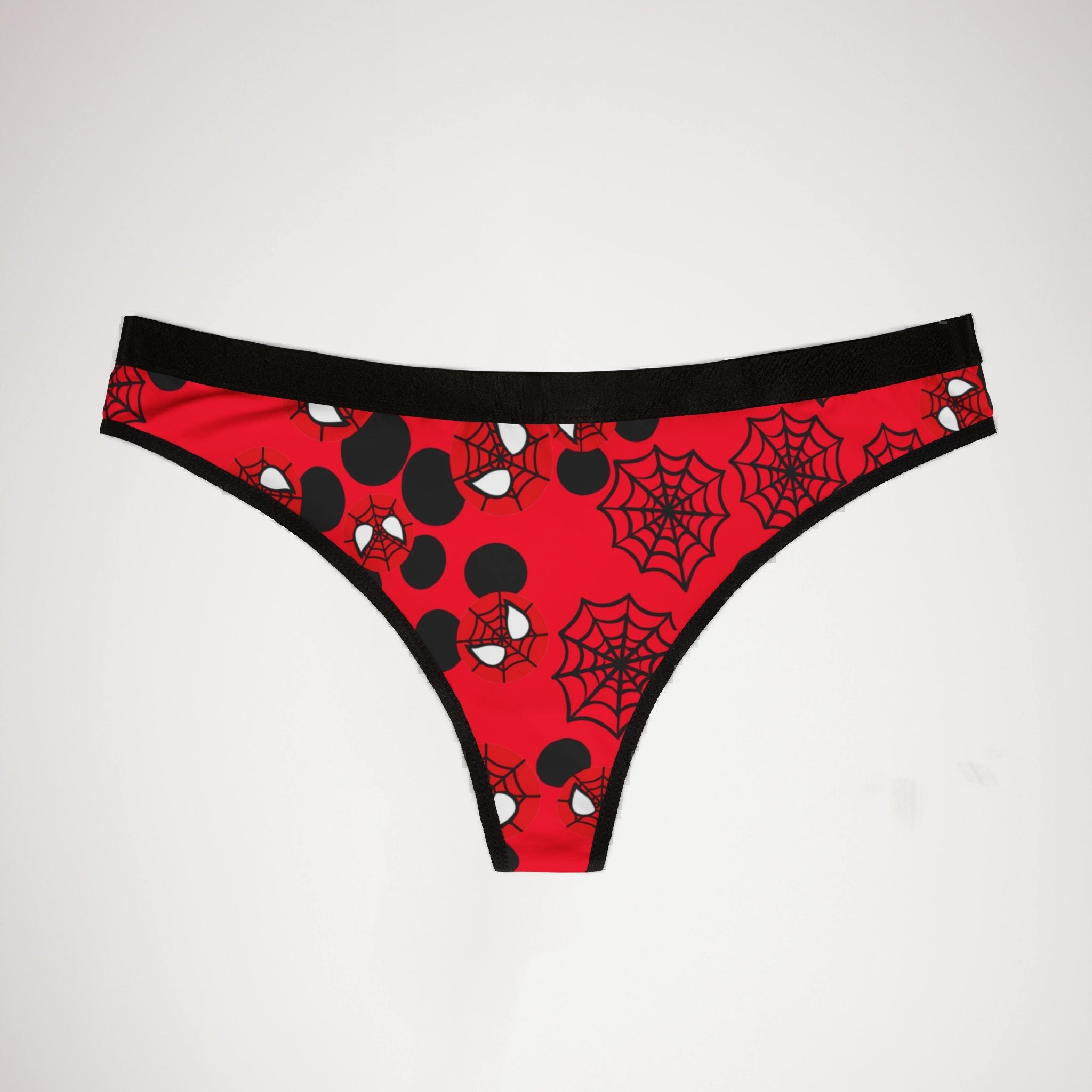 Women's thongs spider mickey web red