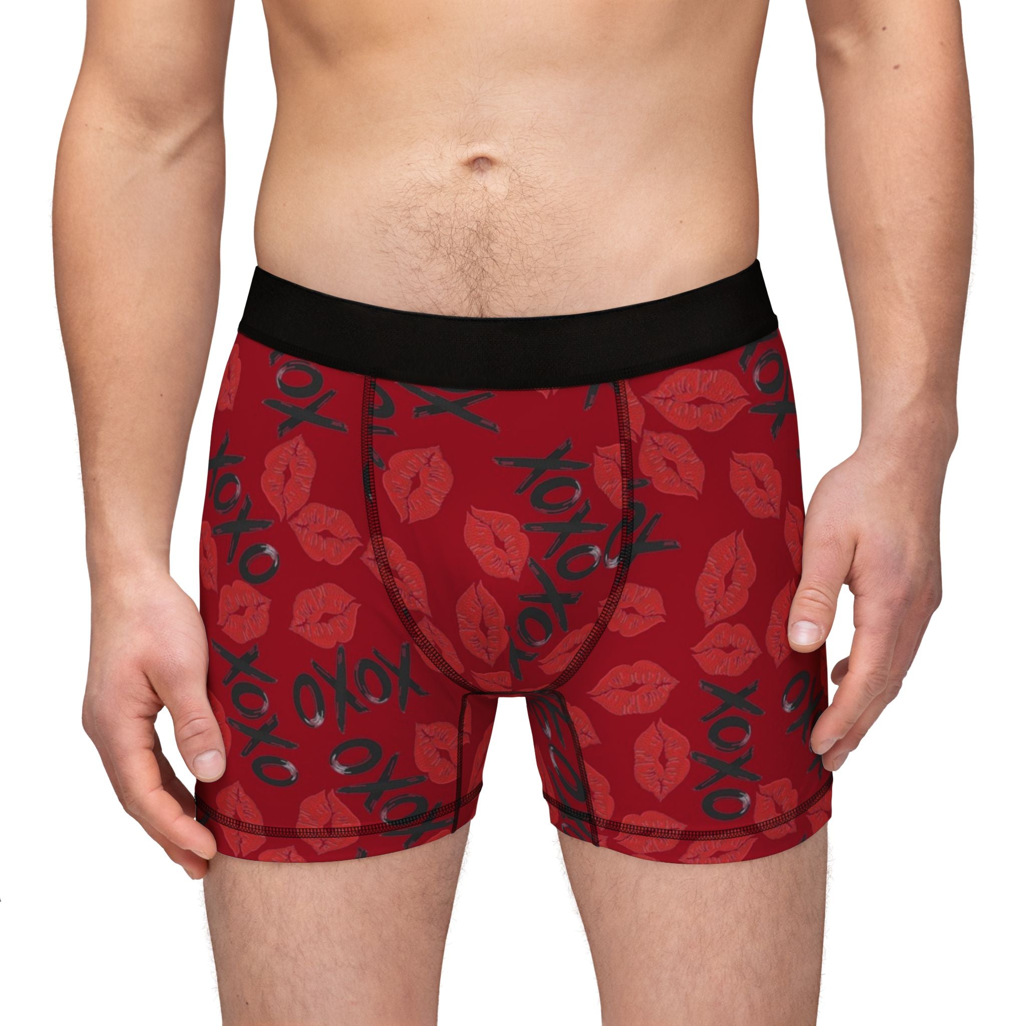 Men's boxers xoxo kiss valentine red